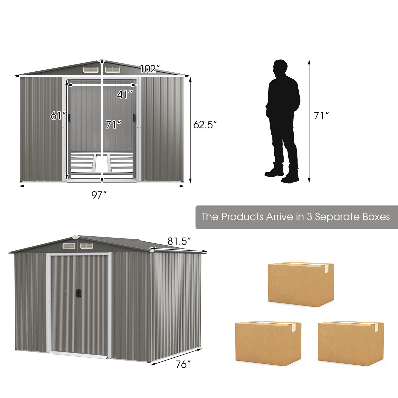 Poinic CWJDS3859LDG-X Metal-Storage-Buildings-Sheds - View #5