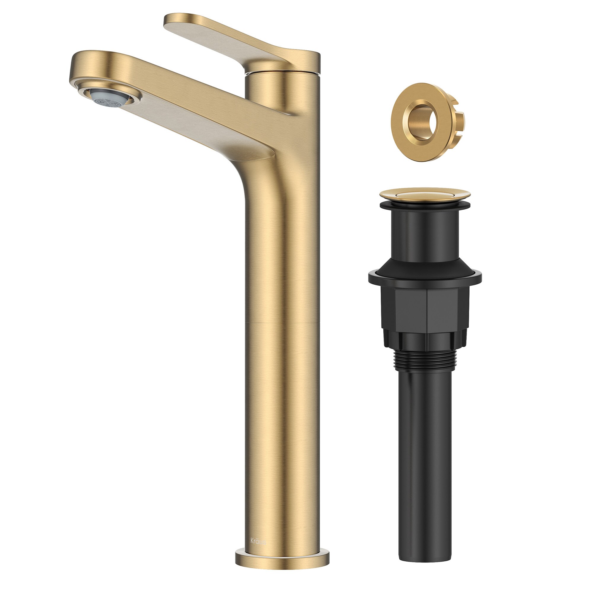 Indy Spot-Free Brushed Brass Single Handle Vessel Sink Faucet