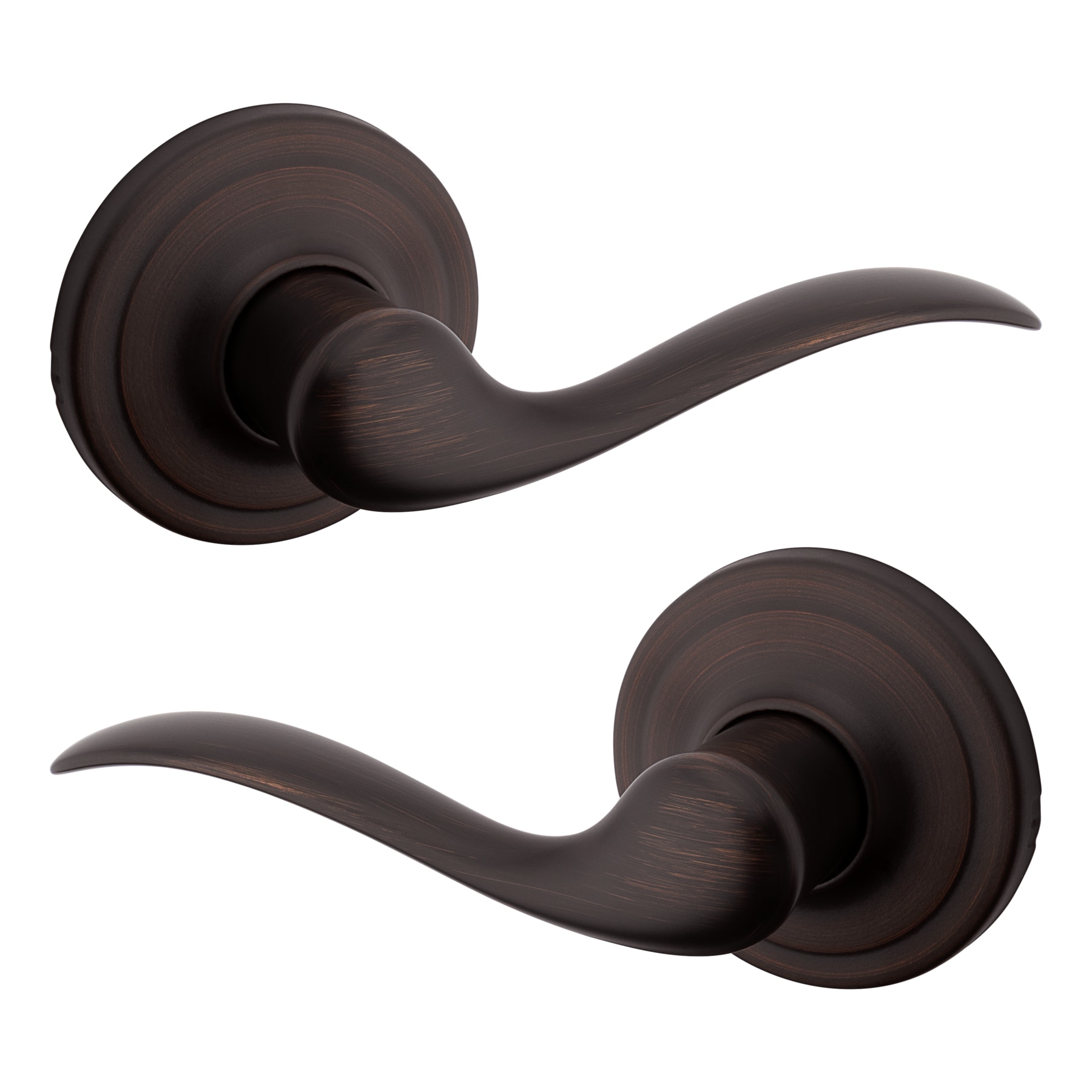 Kwikset Tustin Venetian Bronze Passage Door Handle in the Door ...