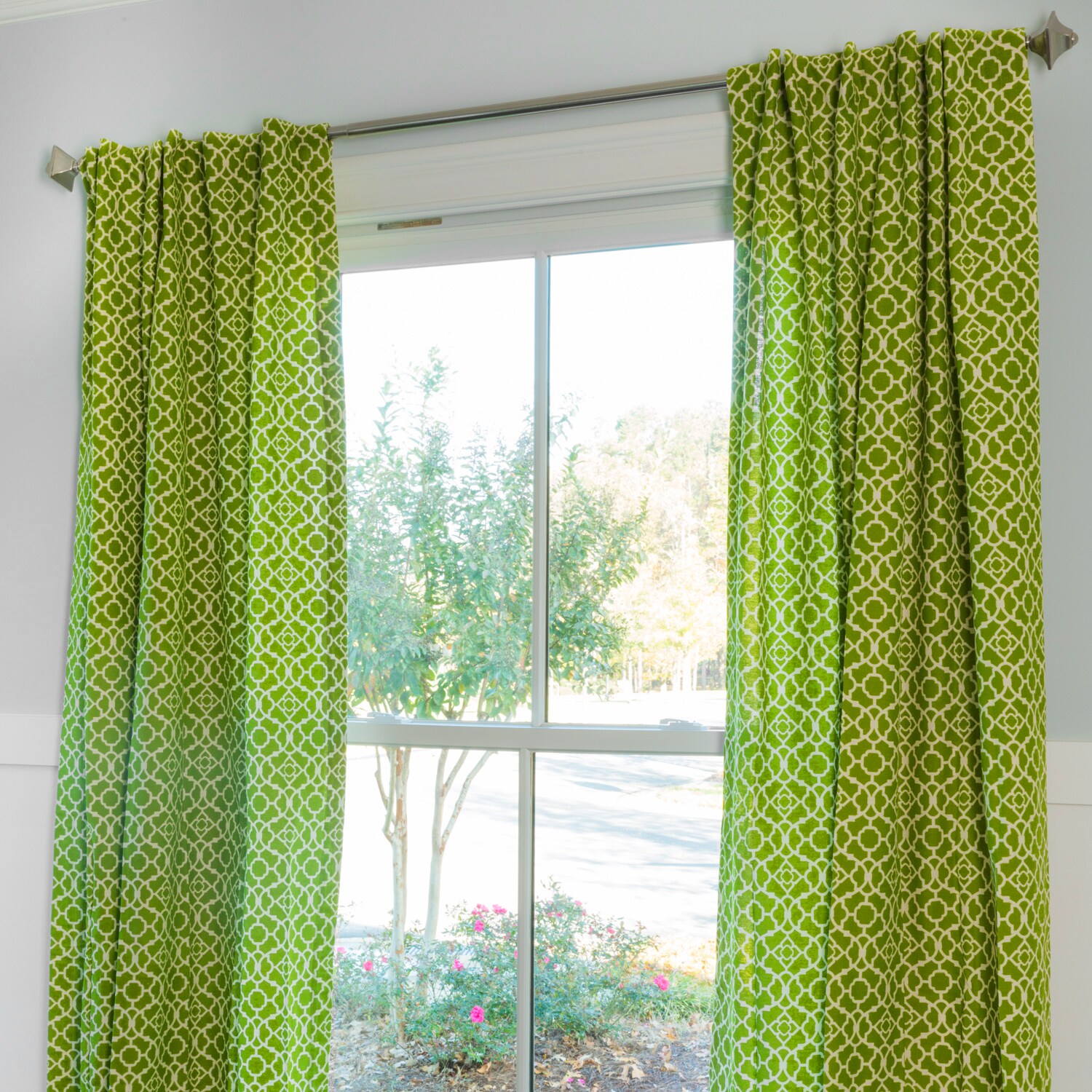 Waverly 84 In Citron Cotton Back Tab Single Curtain Panel At