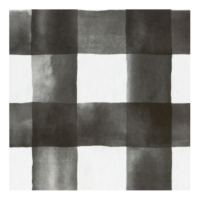 Achim Watercolor Check 12 In X, Black White Checkerboard Self Stick Vinyl Floor Tiles