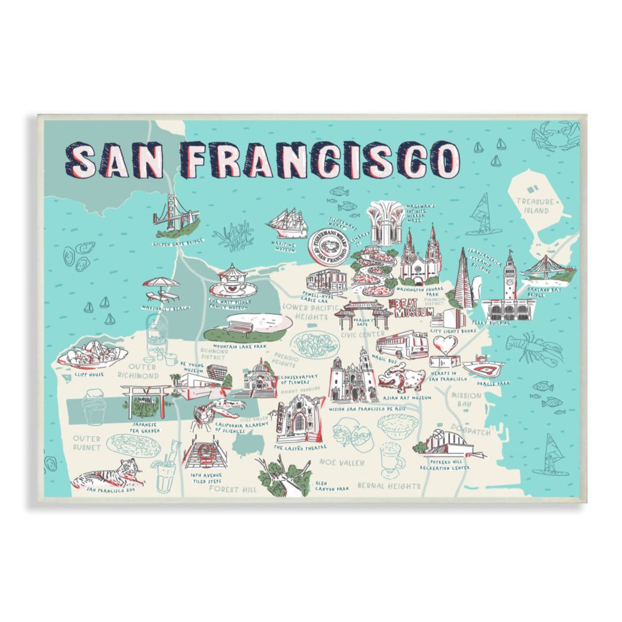 Stupell Industries Stupell Industries San Francisco California City Map ...