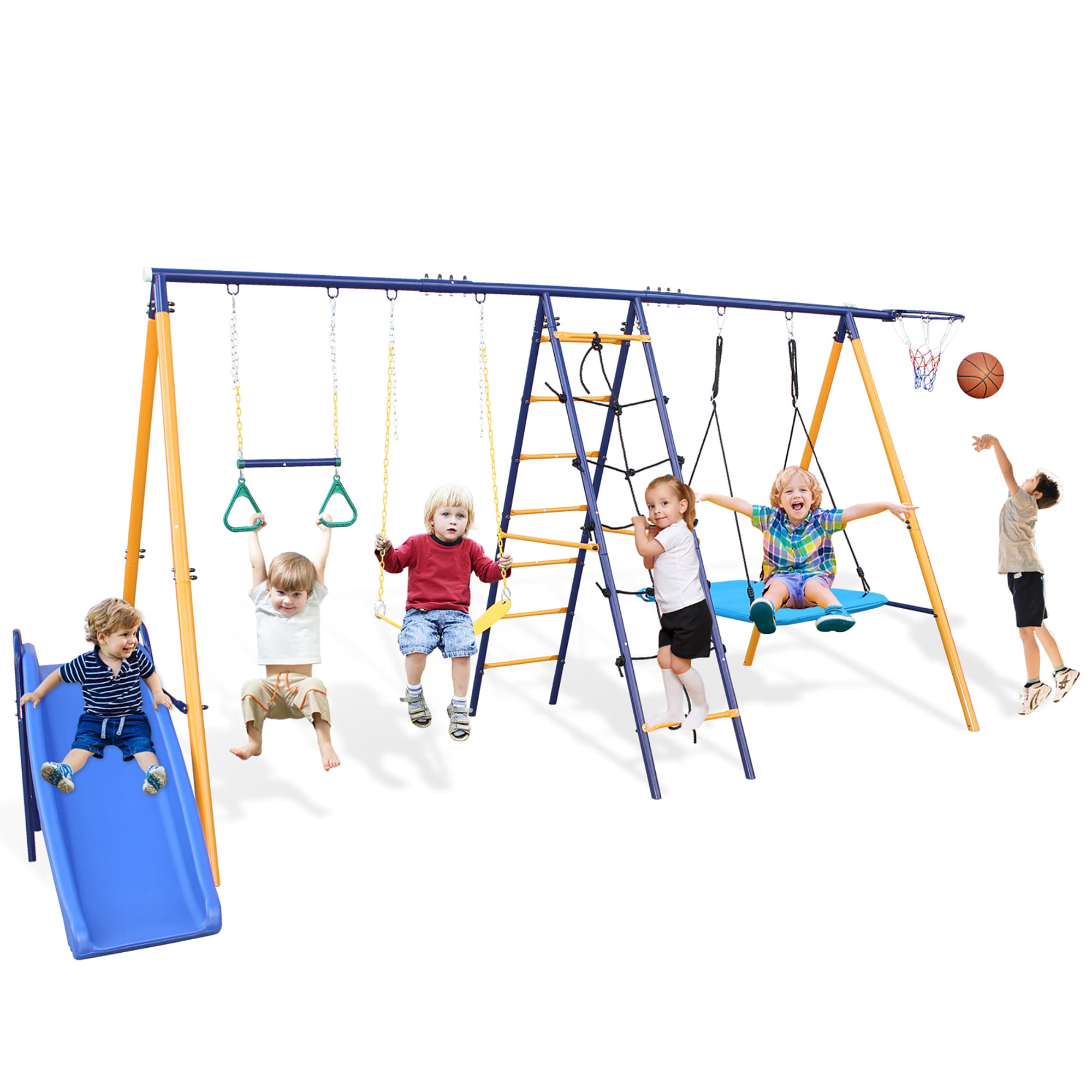 Fun Orange Kids Residential Steel Playset