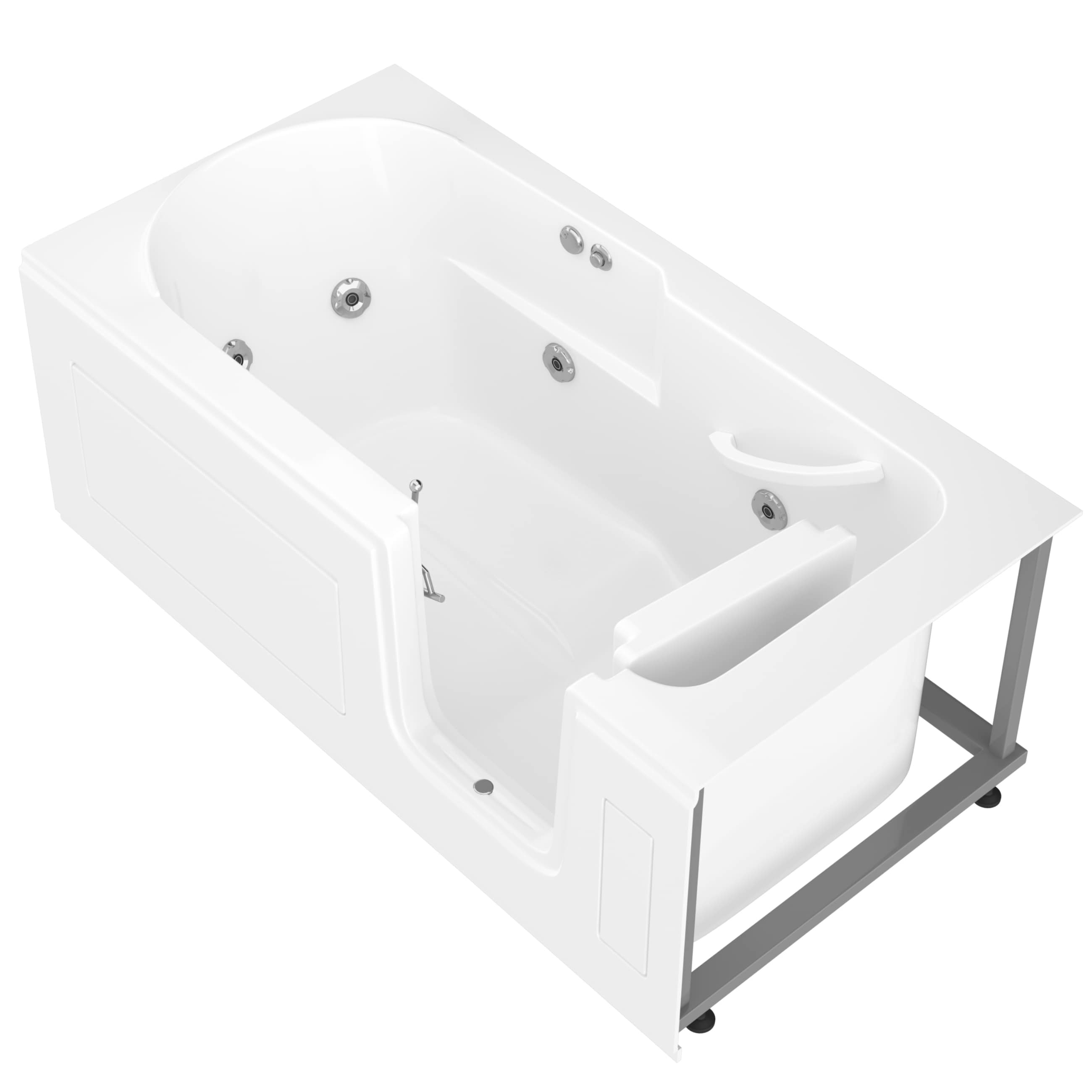 Endurance LS series 29.5-in x 58.5-in White Acrylic Walk-In Whirlpool ...