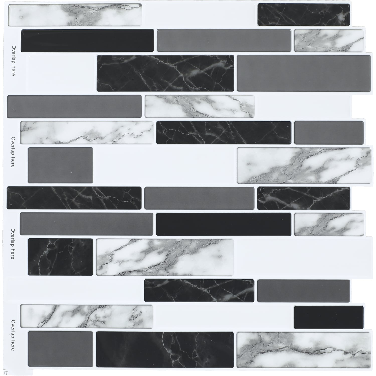 Daltile Smart Stick Shadow 11-in x 12-in Glossy PVC Peel and stick Mosaic Wall Tile ( 1-sq ft Piece )