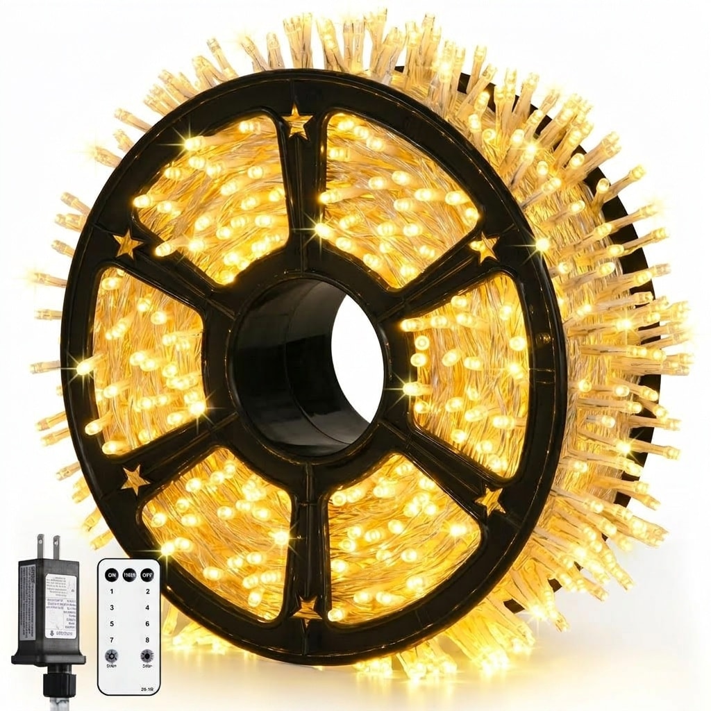 AOIZGMY Outdoor Christmas Lights Plug In 1200 LED 315ft Warm White String Light with Remote 8 Modes for Tree Yard Party Wedding Holiday #L05AZ07005