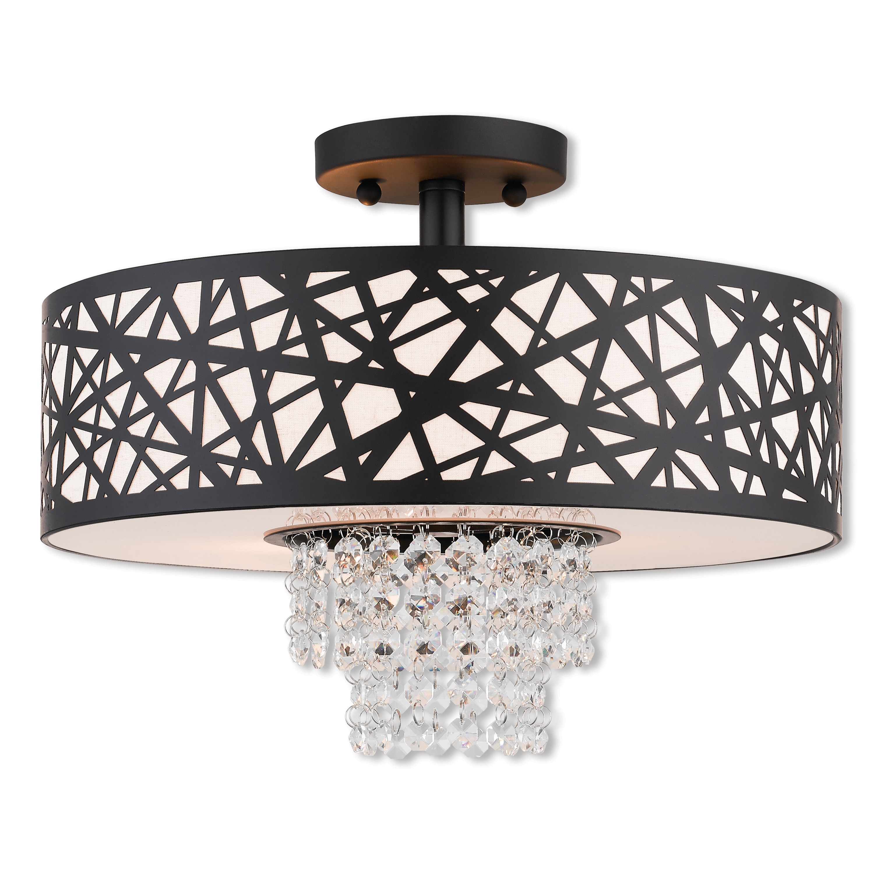 Livex Lighting 40663-07 Allendale 3-Light 14.875-in Matte Bronze Flush Mount Light