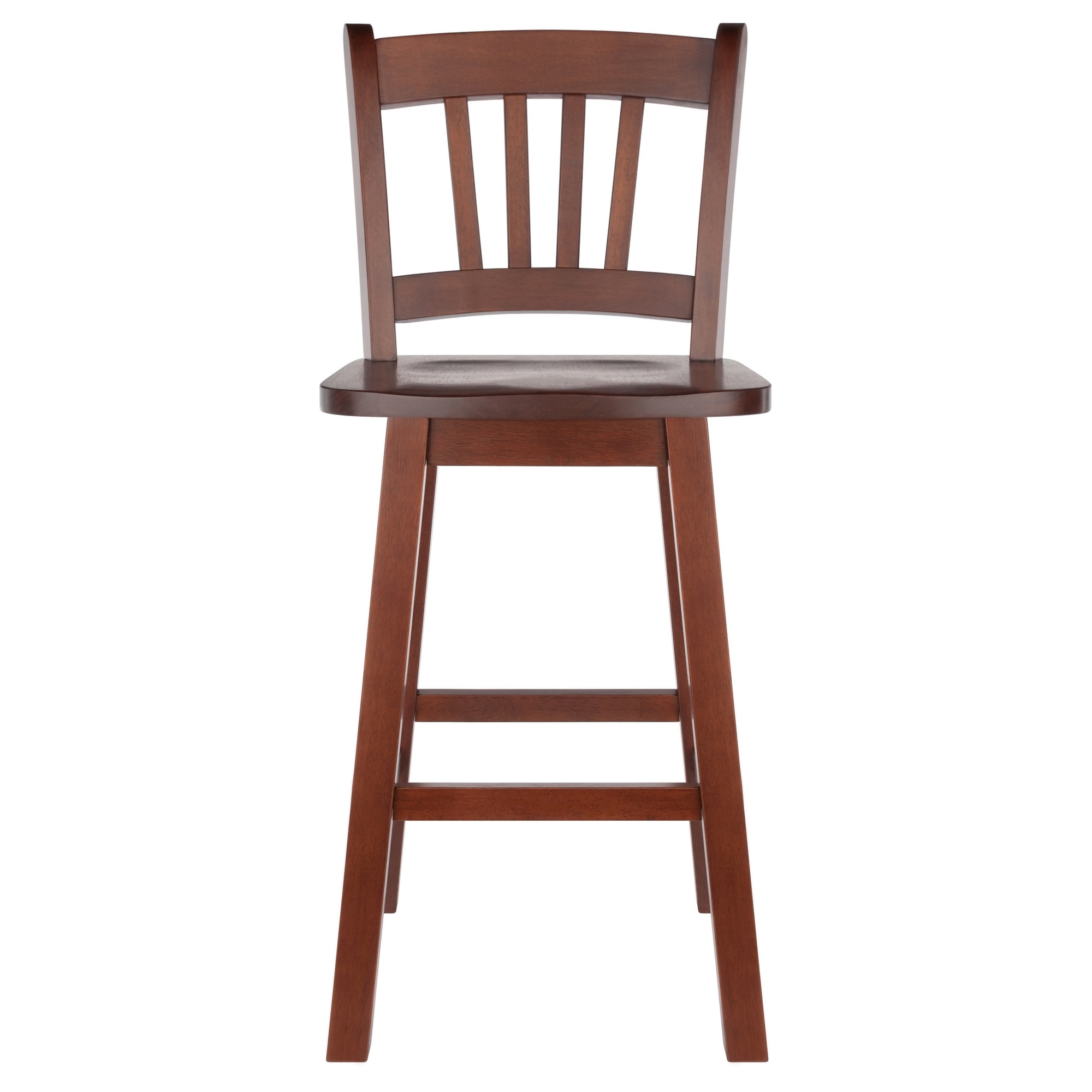 Walnut Solid Wood Swivel Seat Counter Stool, 24-Inch