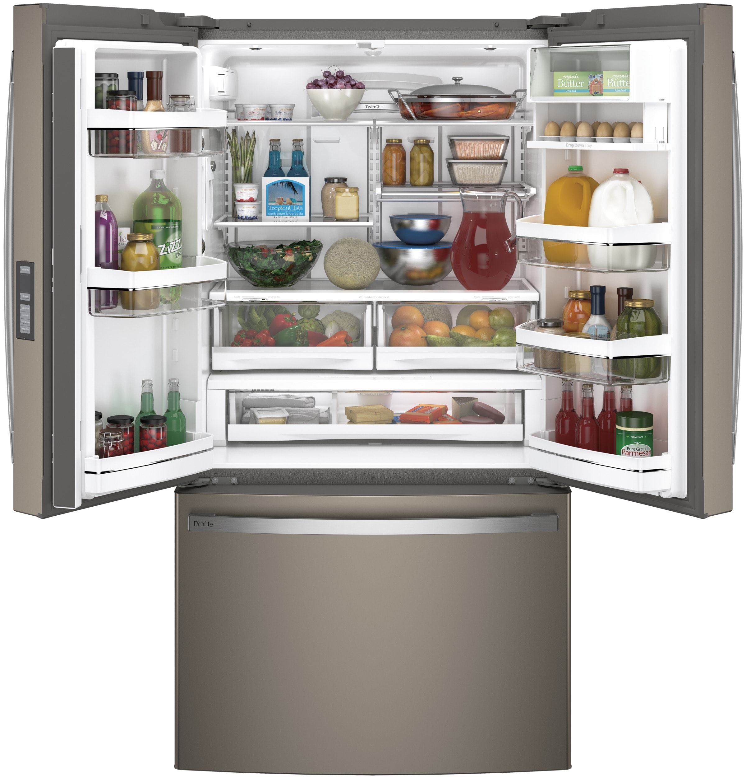 GE Profile 23.1-cu ft Counter-depth French Door Refrigerator with Ice ...