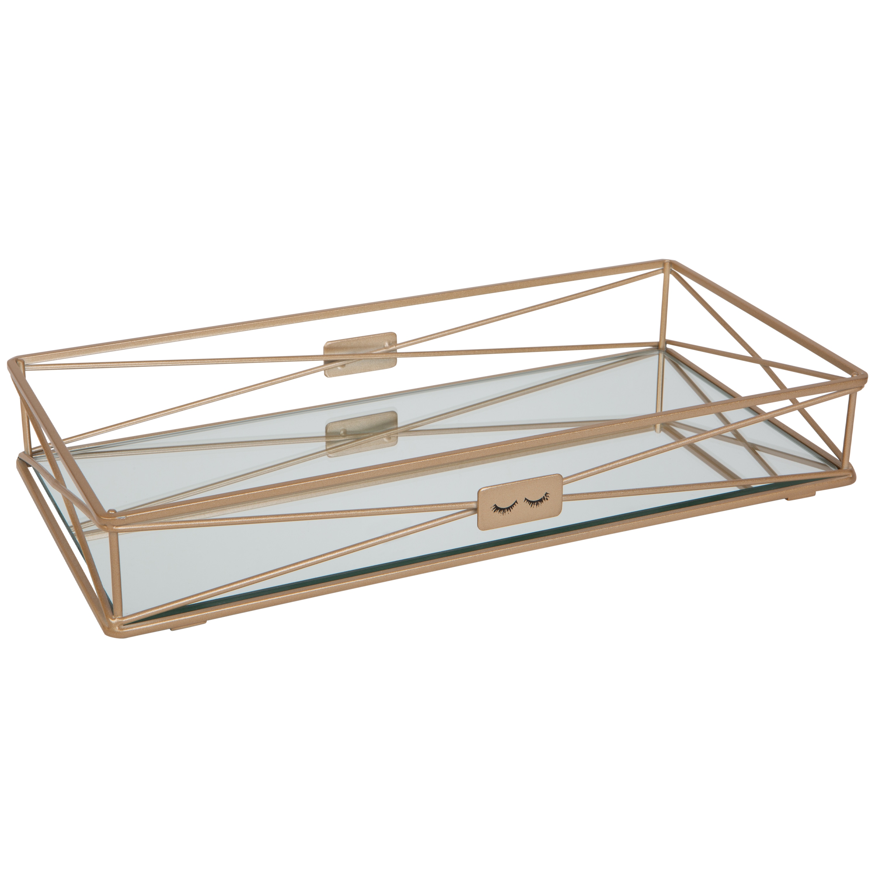 Home Details 27176-SGOLD Gold Metal Vanity tray