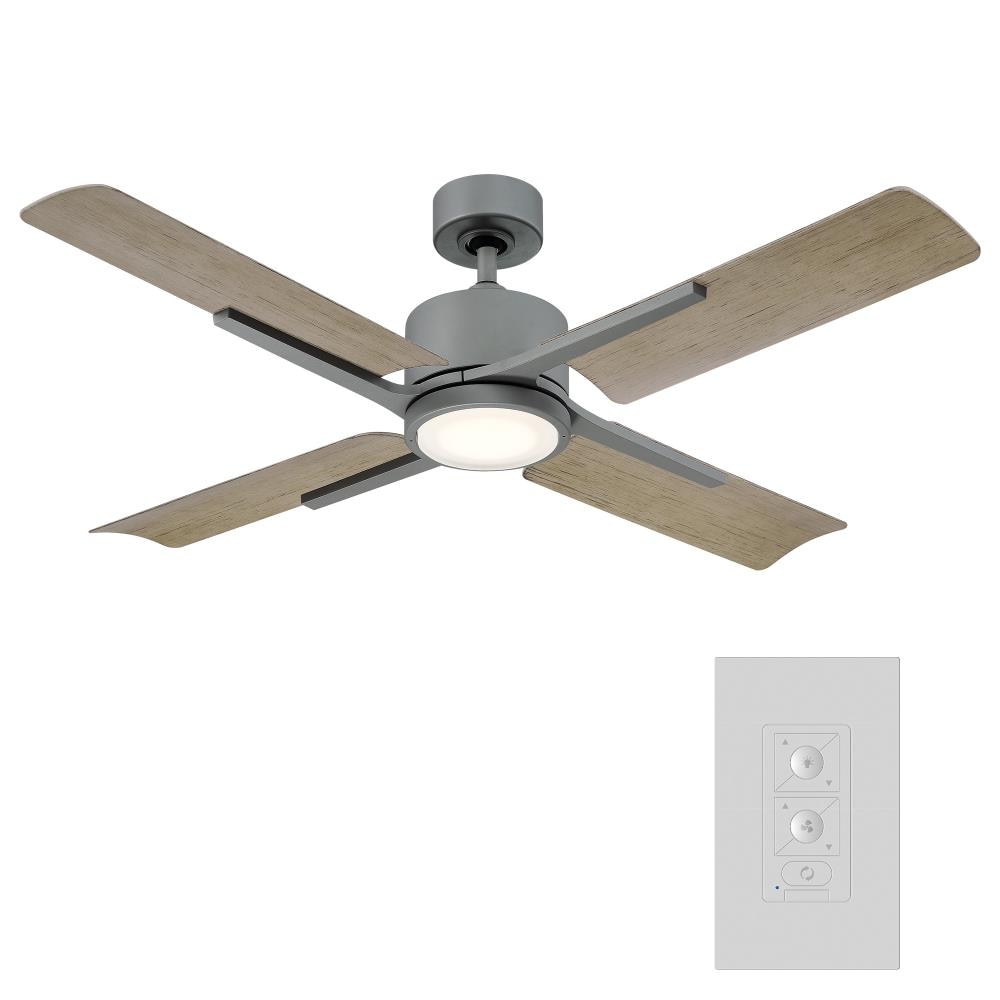 Modern Forms Cervantes 56-in Graphite with Graphite Weathered Gray Blades Integrated LED Indoor/Outdoor Smart Ceiling Fan with Light and Remote (4-Blade) FR-W1806-56L-GH/WG Sansujyuku sansujyuku.com