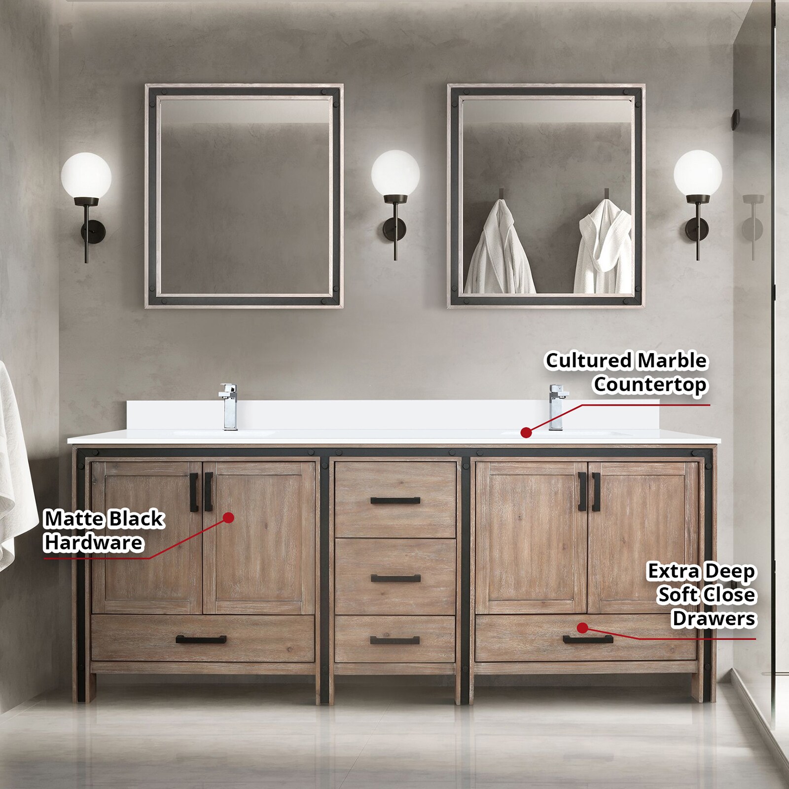 Lexora LZV352280SNJSM30F Bath-Vanity-Combo - View #7