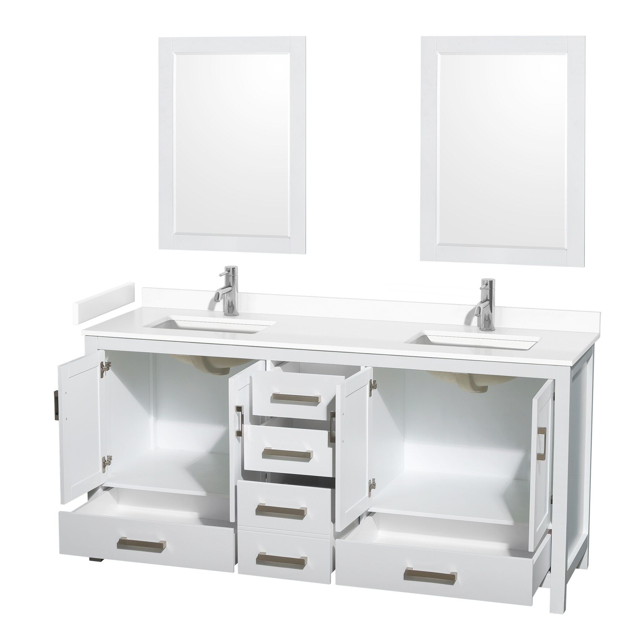 Wyndham Collection WCS141472DWHWCUNSM24 Bath-Vanity-Combo - View #2