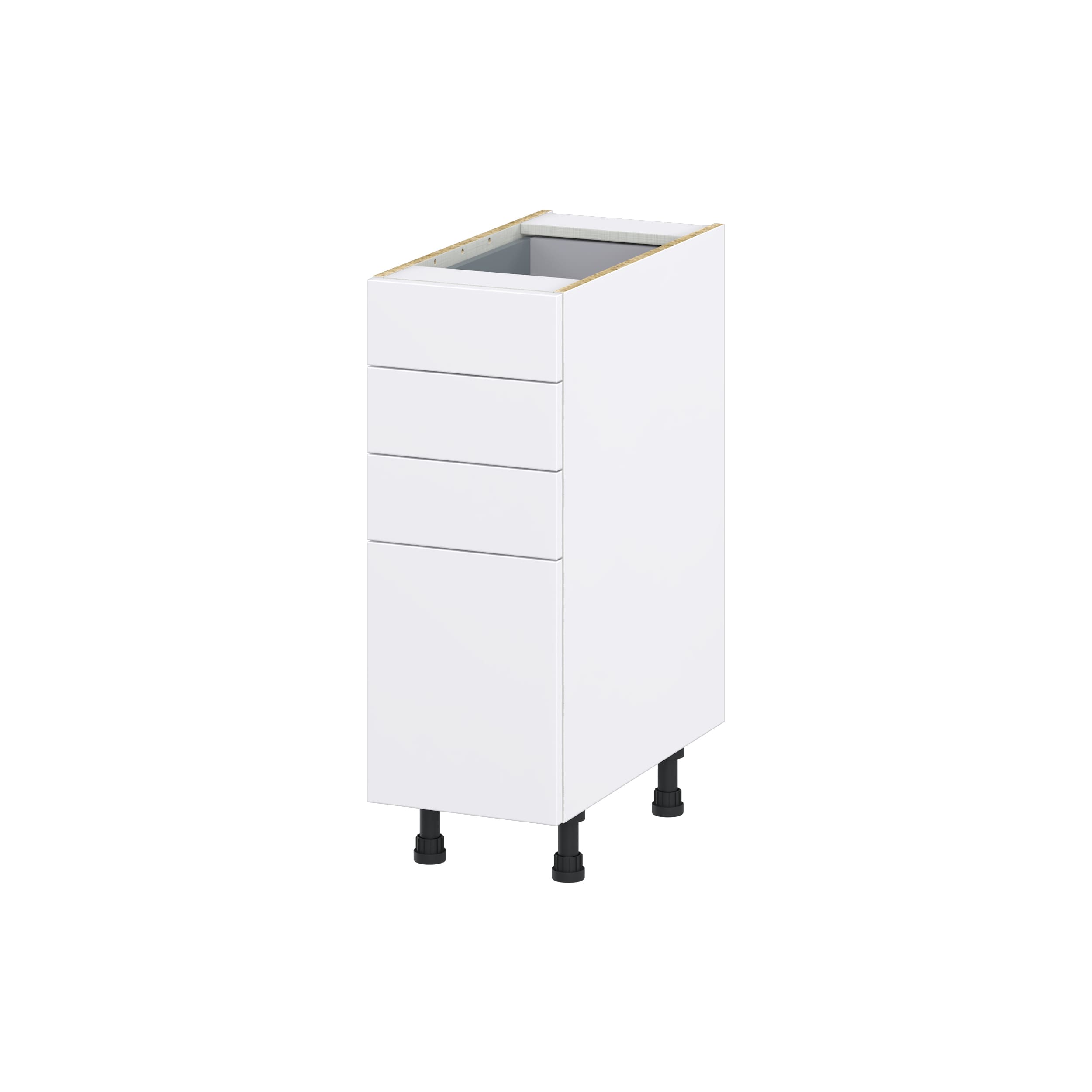 Hugo&Borg Lasalle 12-in W x 34.5-in H x 24-in D Bright White Slab 1-Drawer Base Fully Assembled Cabinet (Flat Panel Slab Style)