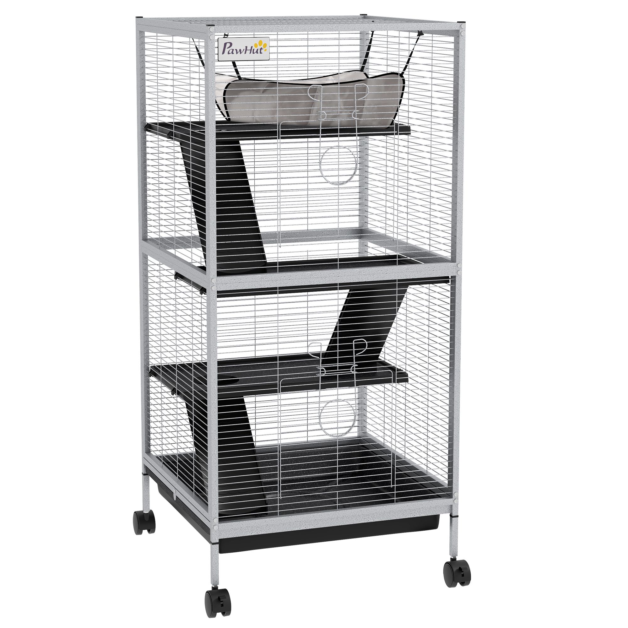 Blisstyle Pawhut Metal Small Animal Cage Rolling Big Ferret Cage