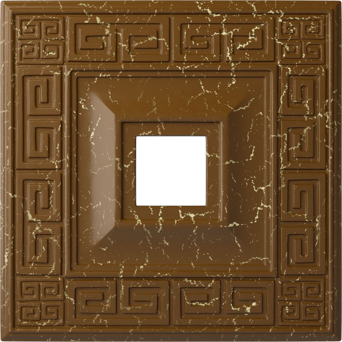 Ekena Millwork CM18ERSTC Eris 18-in W x 18-in L Painted Smokey Topaz Crackle Polyurethane Whole Ceiling Medallion