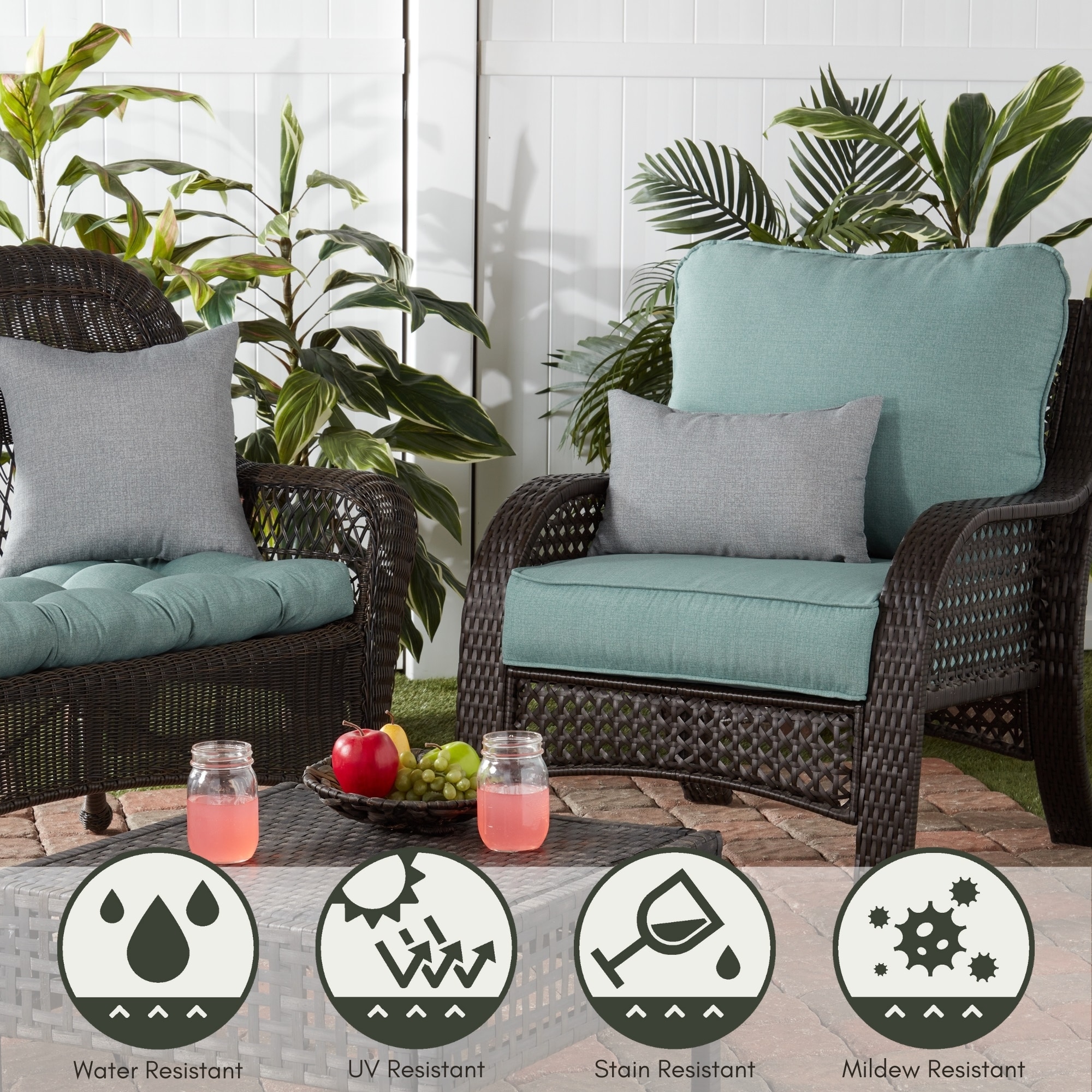 Greendale Home Fashions OC7820-SEAGLASS Patio-Furniture-Cushions - View #6