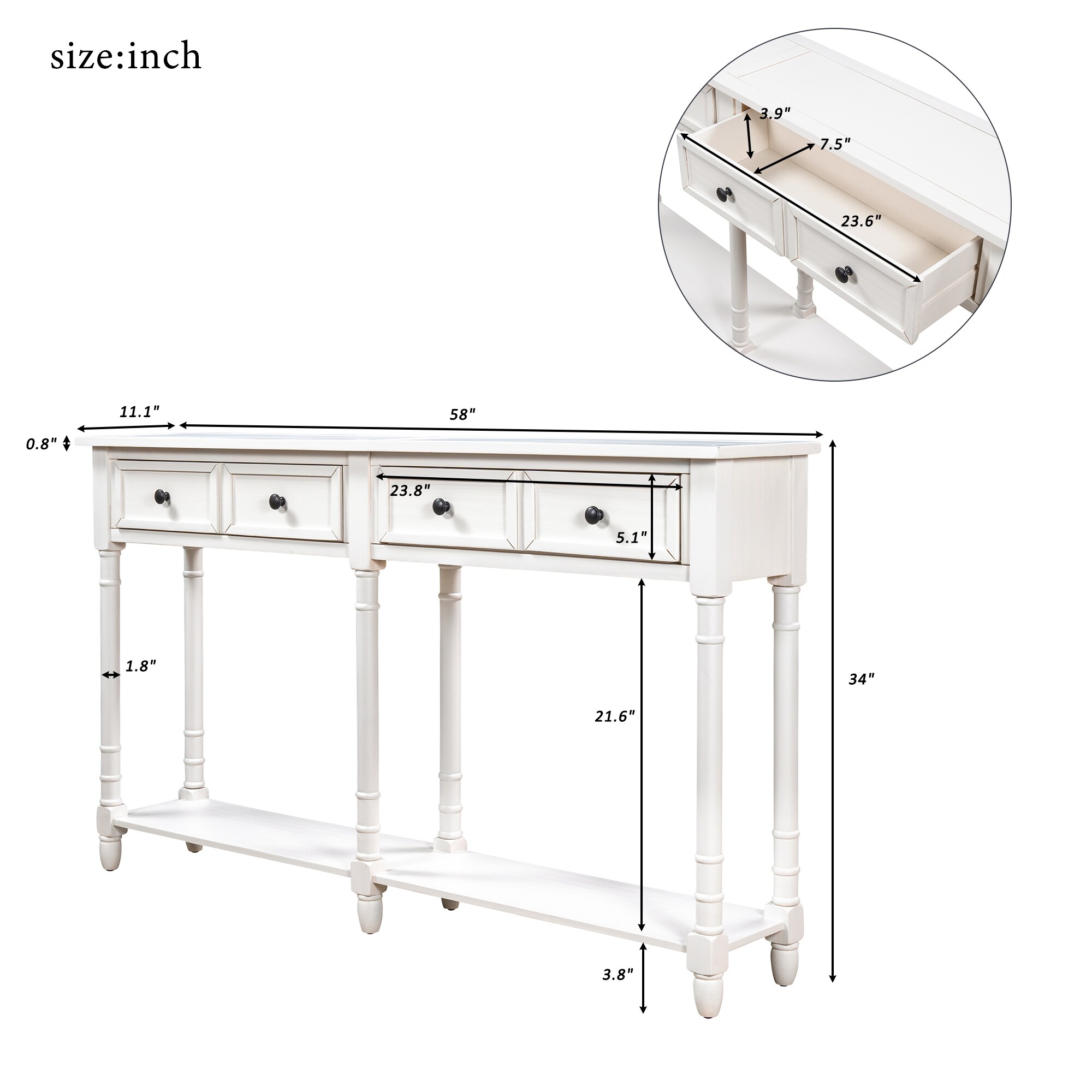 SINOFURN SYA330146WT Console-Sofa-Tables - View #11