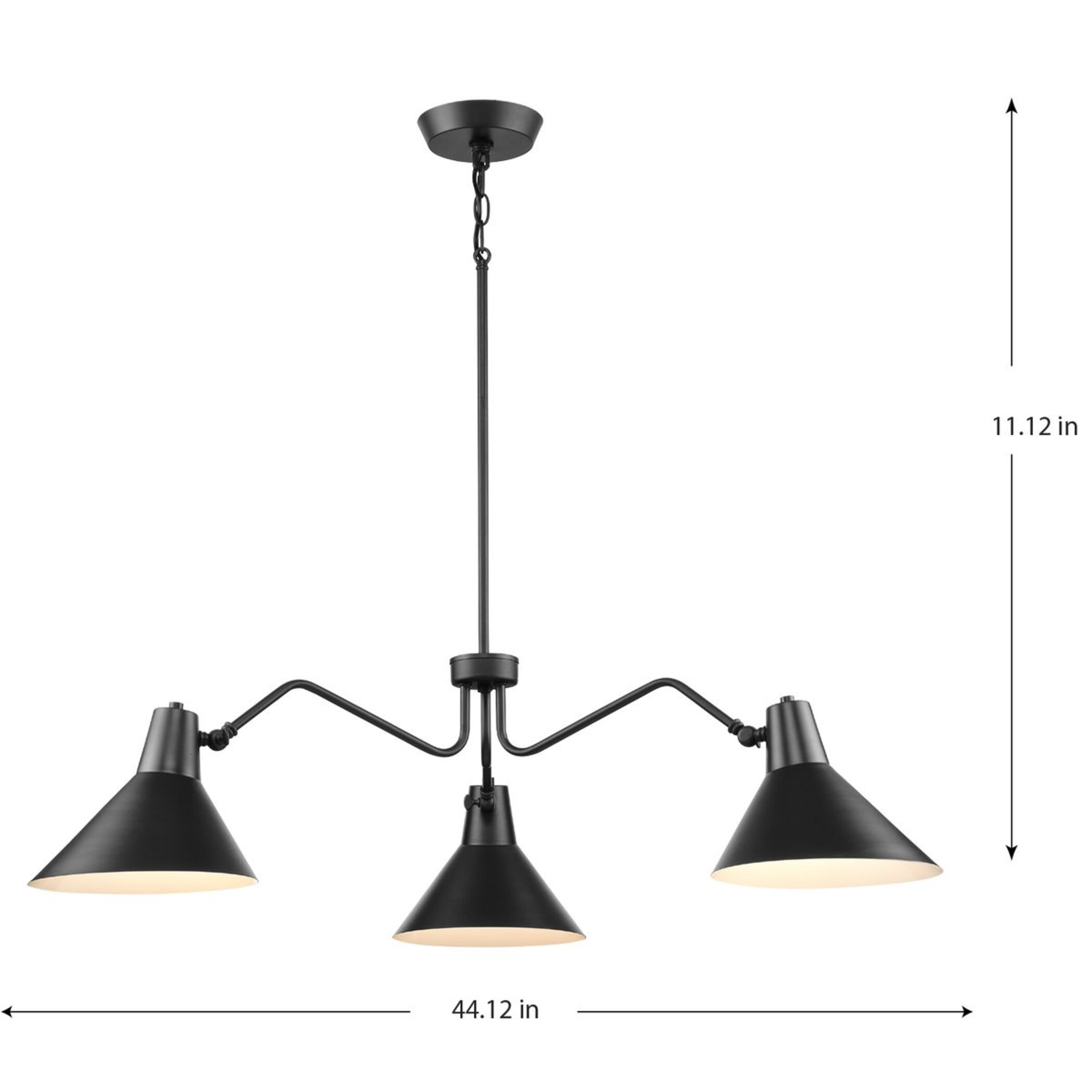 Trimble Matte Black Mid-Century Modern Chandelier