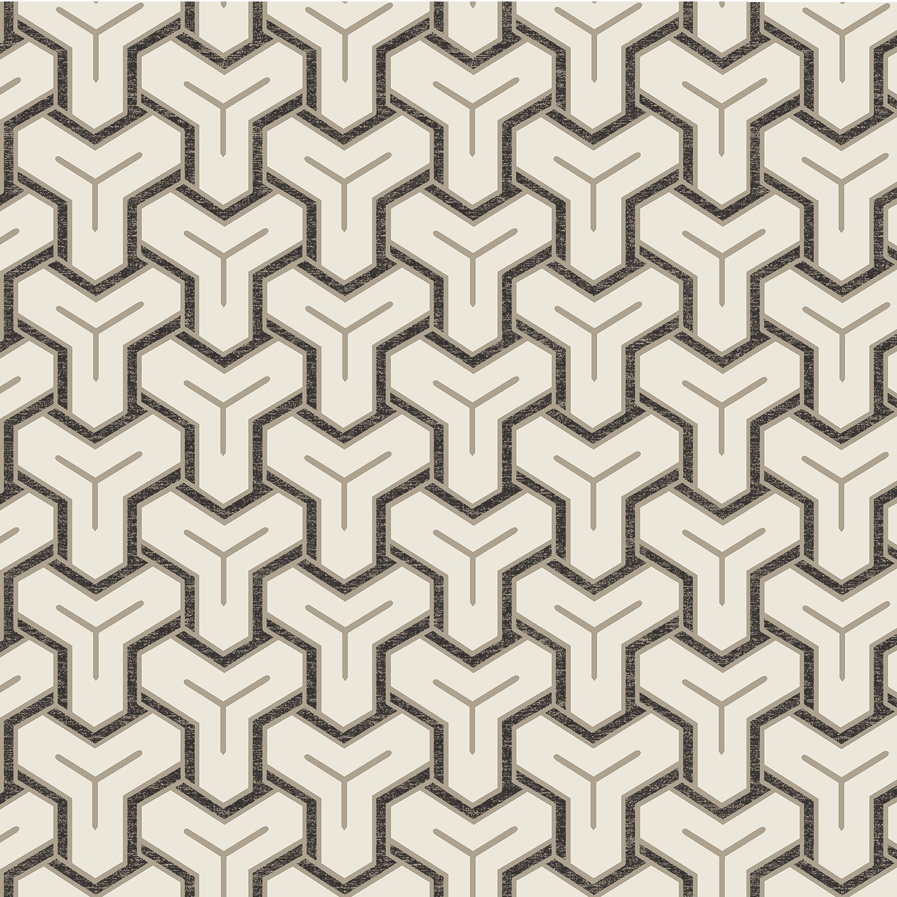 Advantage 4041-26207 Passport 57.5-Sq. Feet Off-White Non-woven Geometric Unpasted Wallpaper