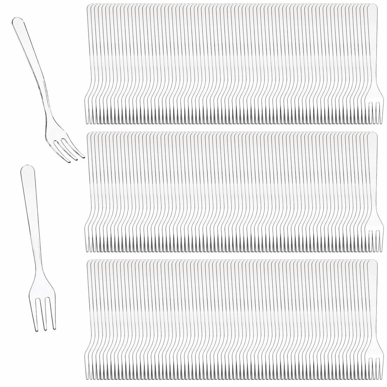 Aoibox 500 Clear Plastic Mini Dessert Forks 3 7 Inch Disposable Tiny Appetizer Forks for Party Serving and Fruit Cakes #LABJ95KW