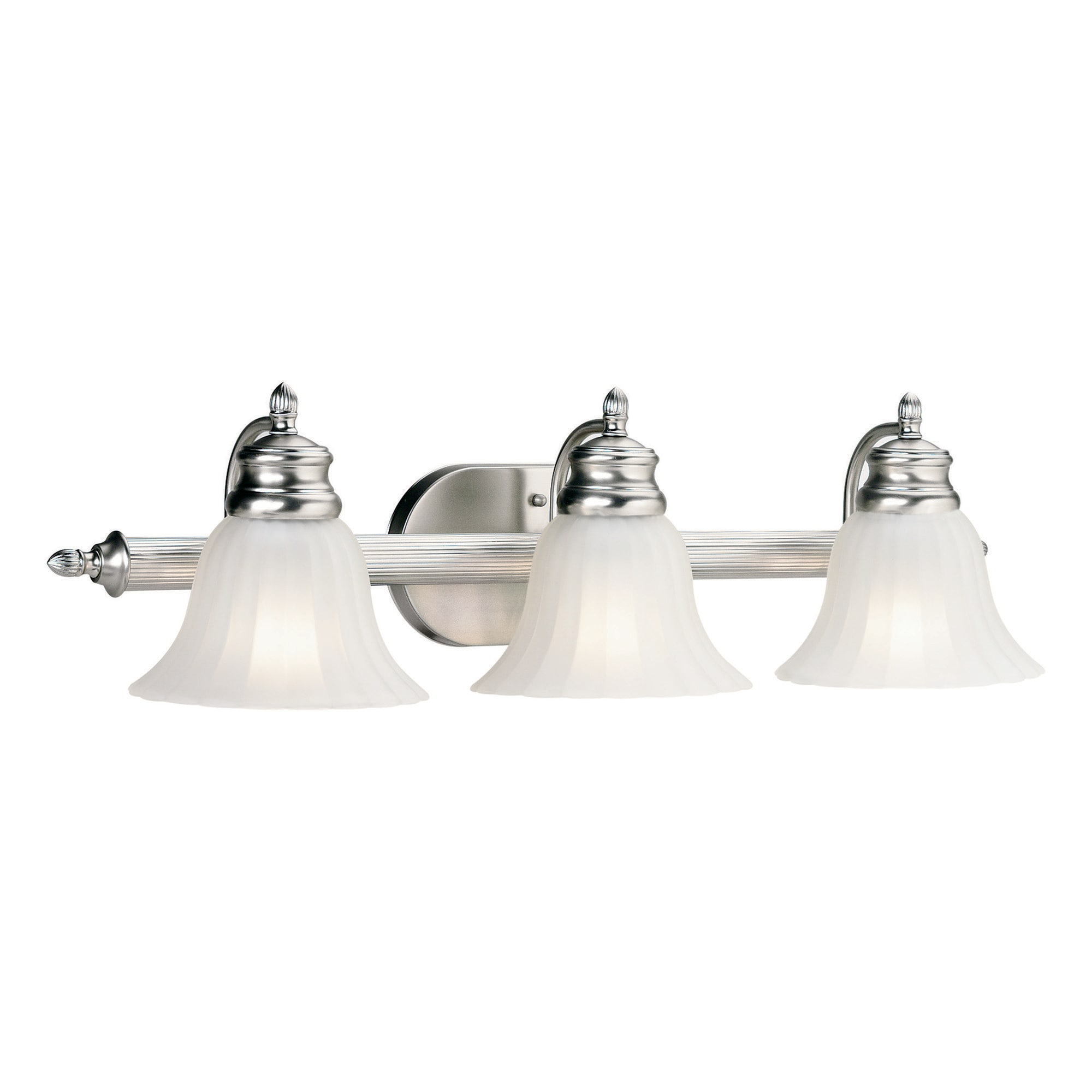 Forte Lighting 5038-03-55 Somerset 27-in 3-Light Brushed Nickel Modern/Contemporary Vanity Light Bar