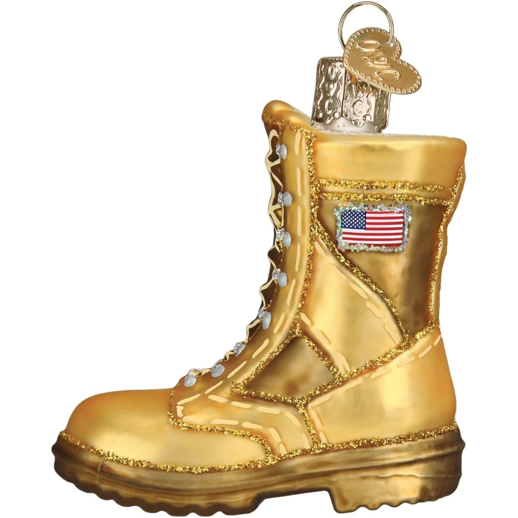 Old World Christmas 729343325990 Glass Blown Ornament - Military Combat Boot