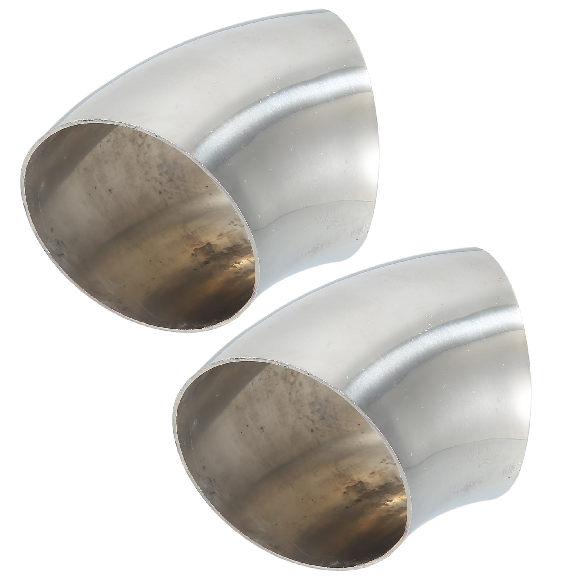 Unique Bargains OD 2.5 Inch 45 Degree Mandrel Bend Exhaust Elbow Pipe SS304 Stainless Steel Bend Tube 20GA /.036 Inch Wall Thickness Exhaust Piping for Car Exhaust Pipe Elbow Modified 2pcs