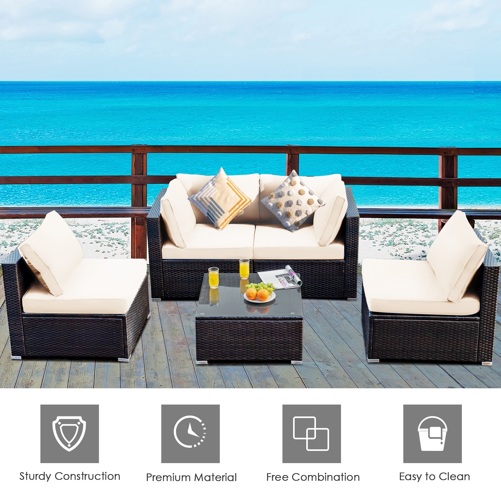 Forclover HBV-HW686WH Patio-Conversation-Sets - View #5