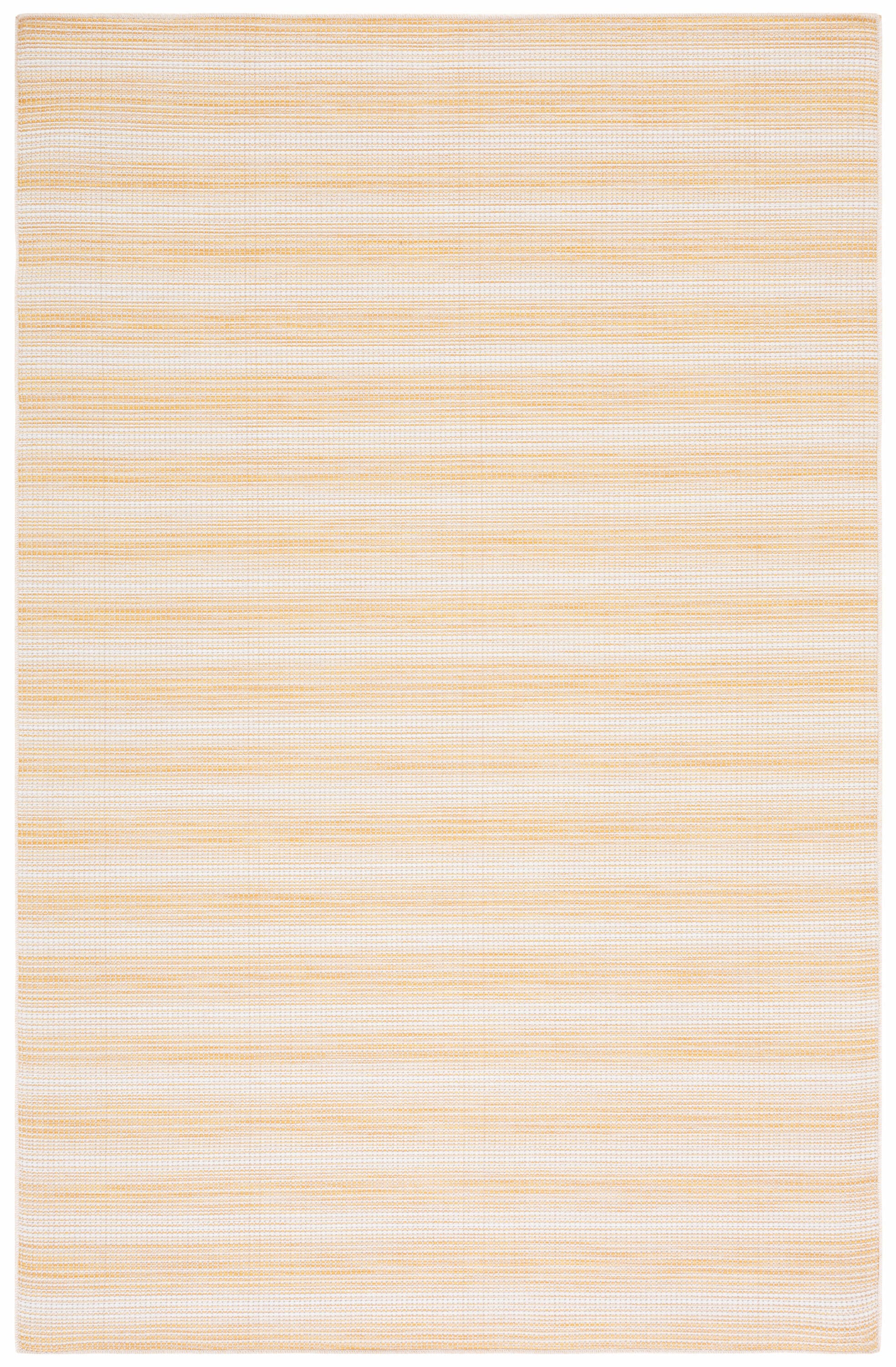 Safavieh HTN231C-4 4 x 6 (ft) Loomed Polyester/Polypropylene Yellow Rectangular Indoor/Outdoor Stripe Mid-Century Modern Area rug