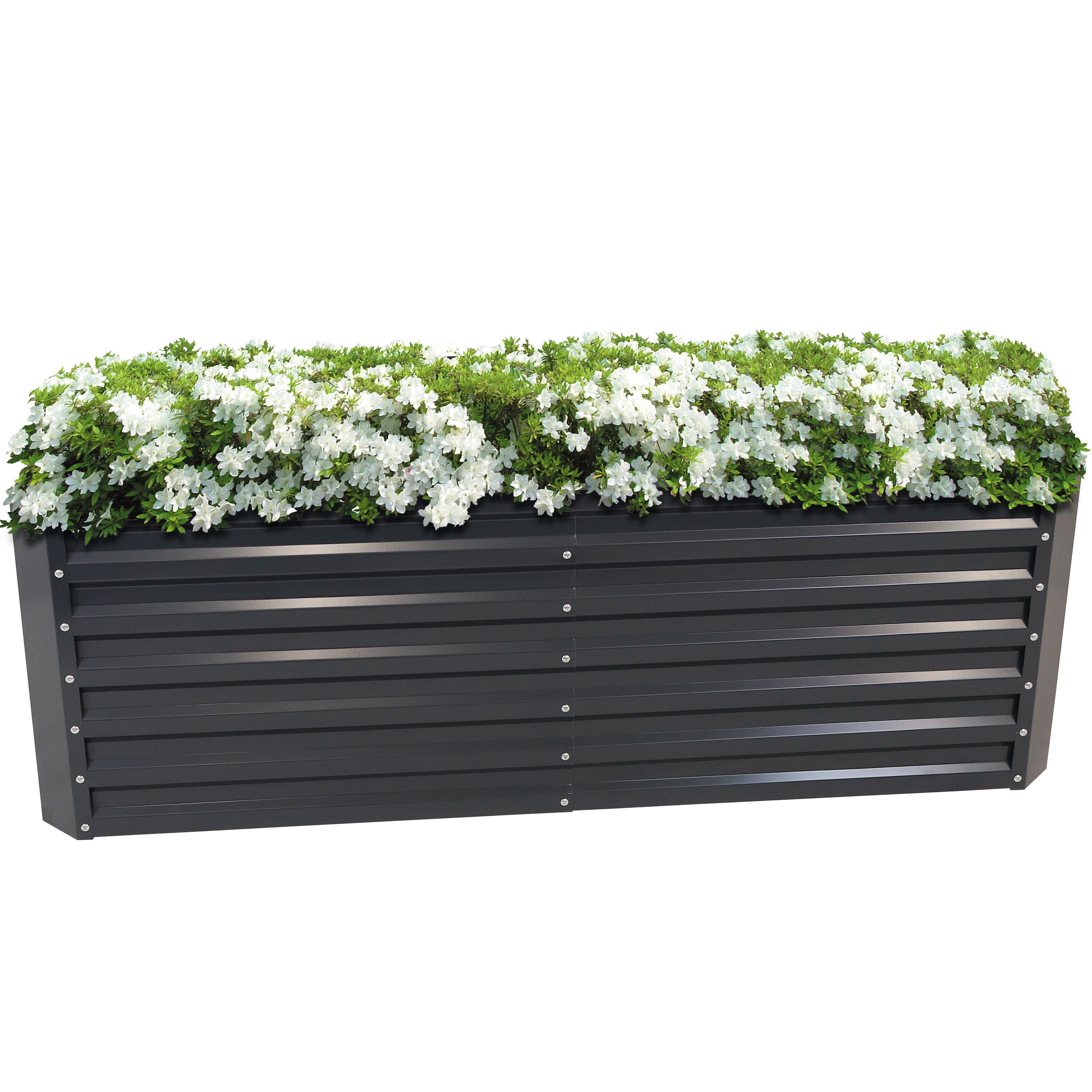 Sunnydaze Decor HST-784 35.5-in W x 71-in L x 23.5-in H Elevated Dark Gray Galvanized Metal Raised Garden Bed