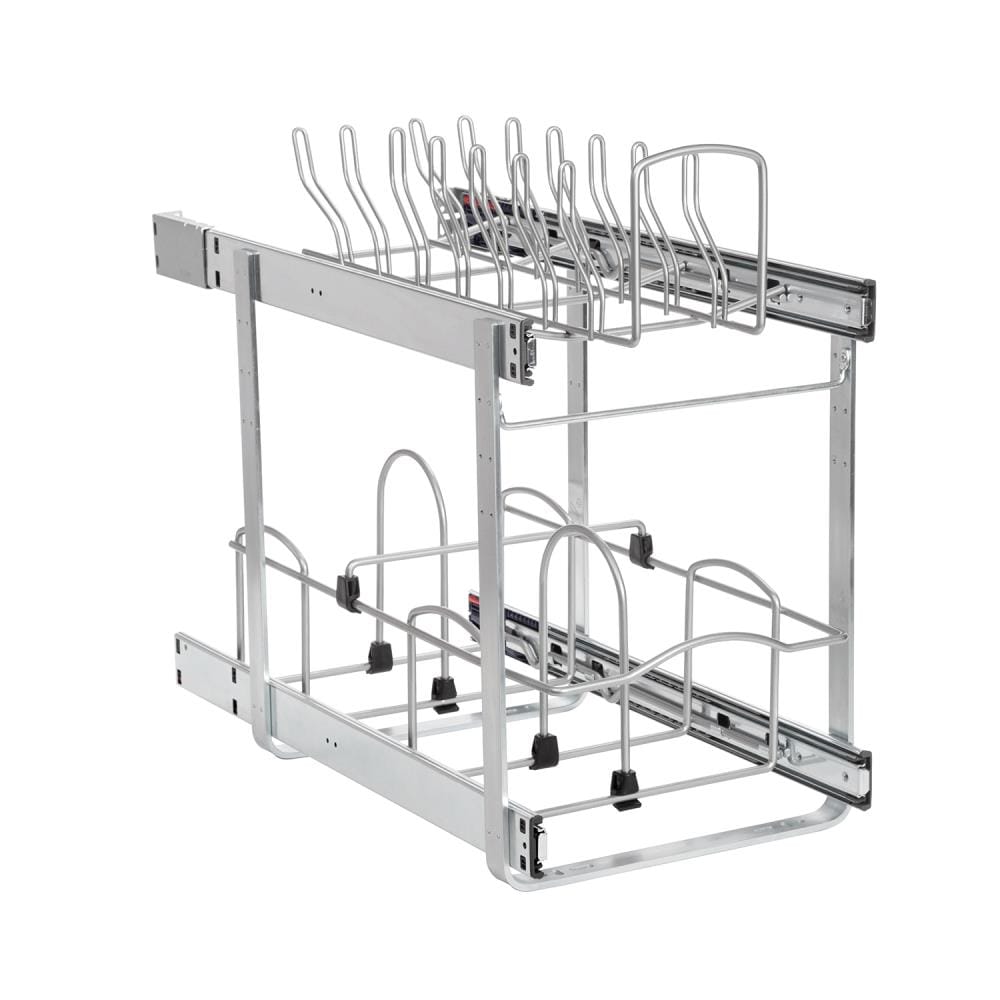 Two Tiered Slide Out Organizer Brushed Nickel - Brightroom™