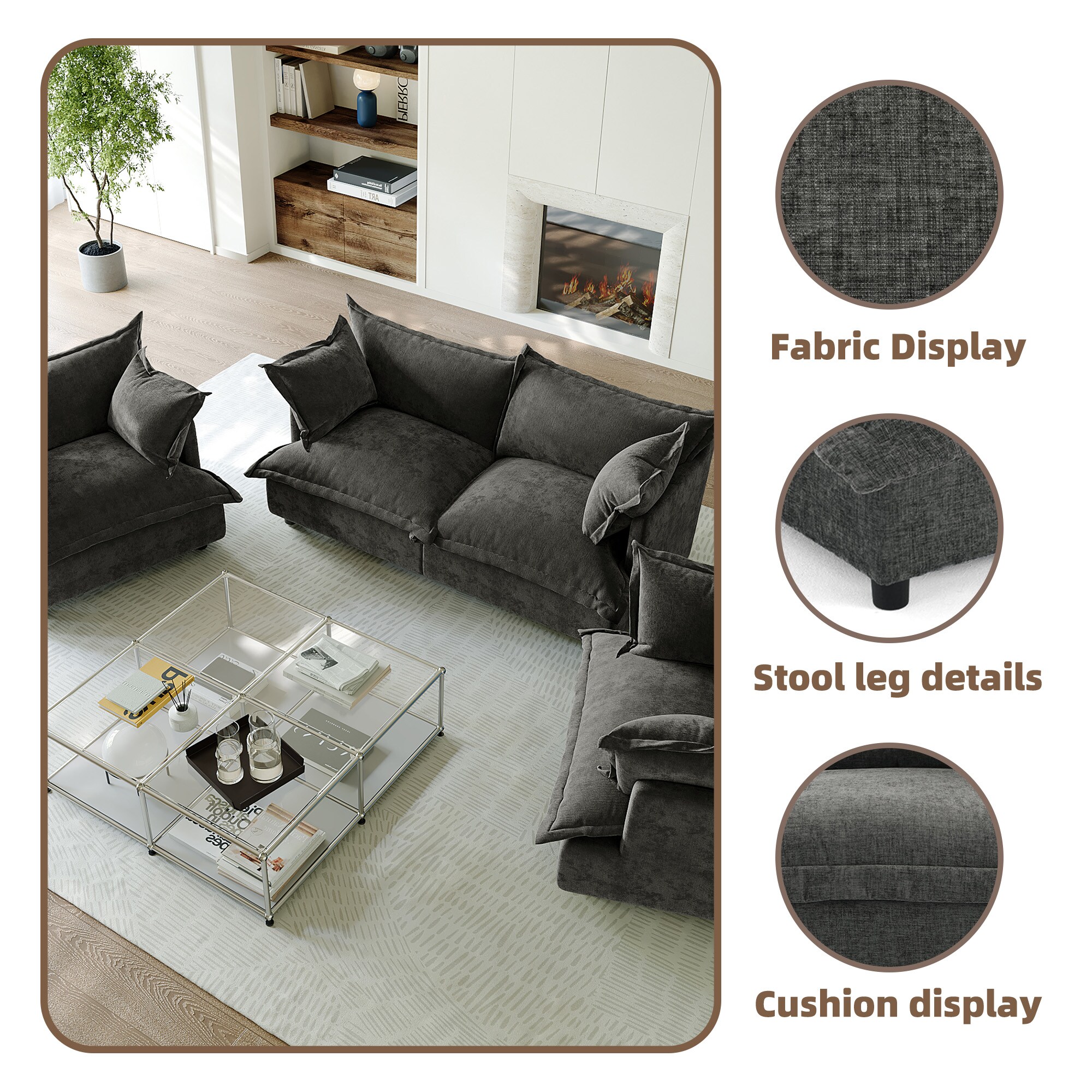 Dreamsidea CS11-DGRA-LR-2SC Sofas-Loveseats - View #8