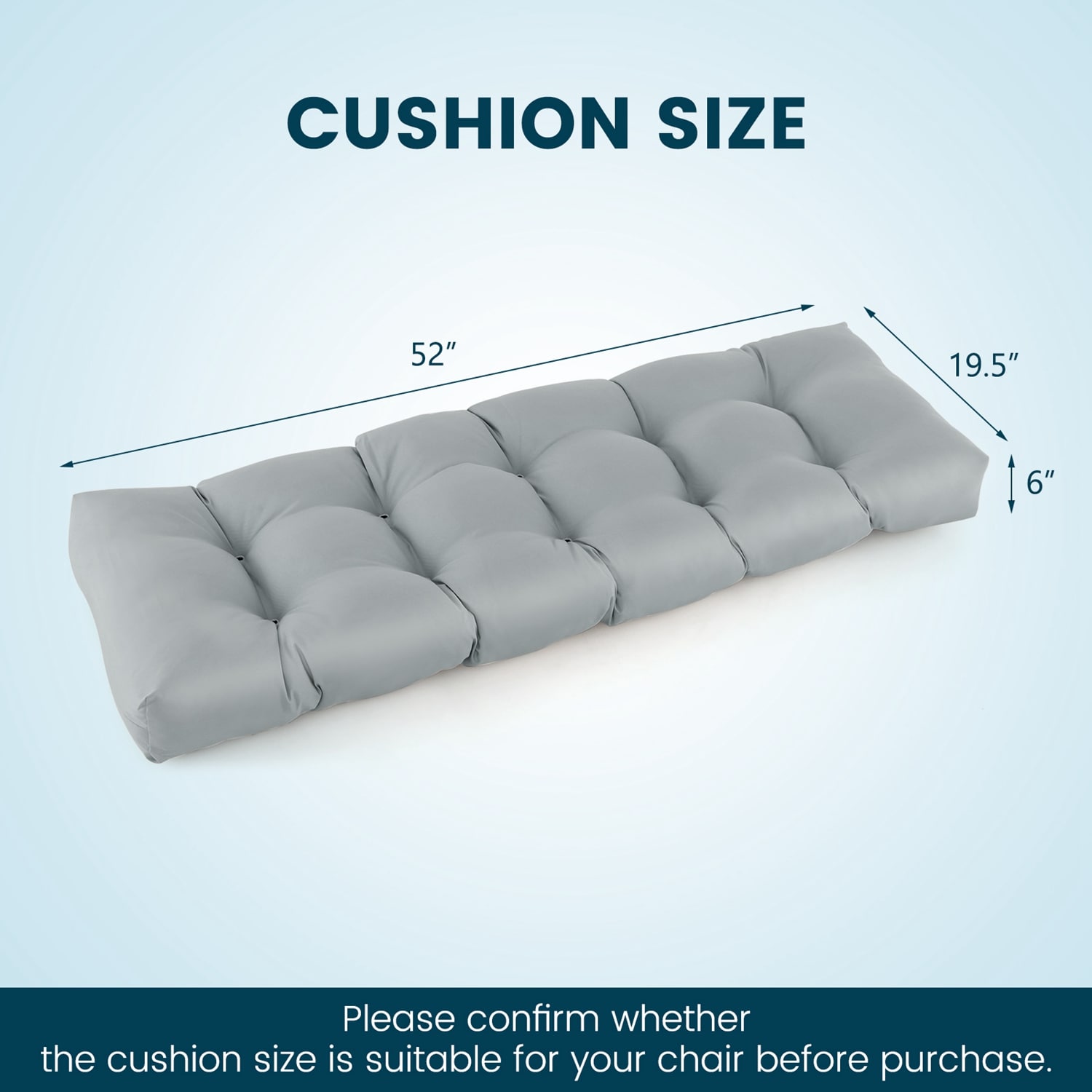WELLFOR TDJ10878GR Patio-Furniture-Cushions - View #9