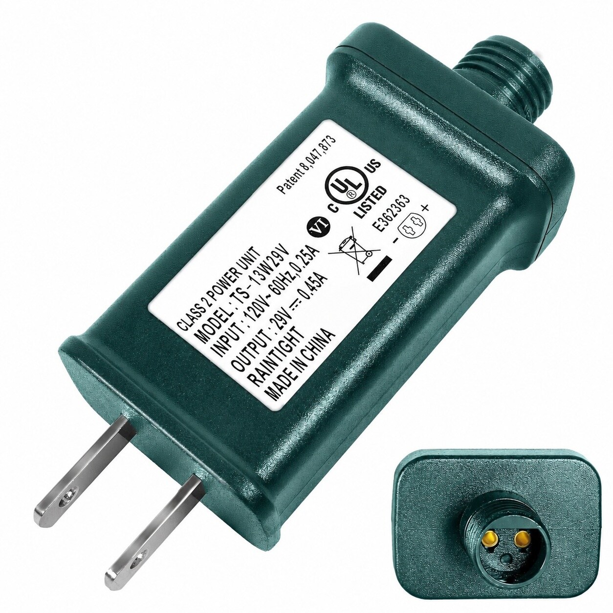 Lukvuzo  29V LED Power Supply IP44 Waterproof Class 2 Plug Adapter for Christmas Tree String Light Inflatable Decorations UL Certified Safe