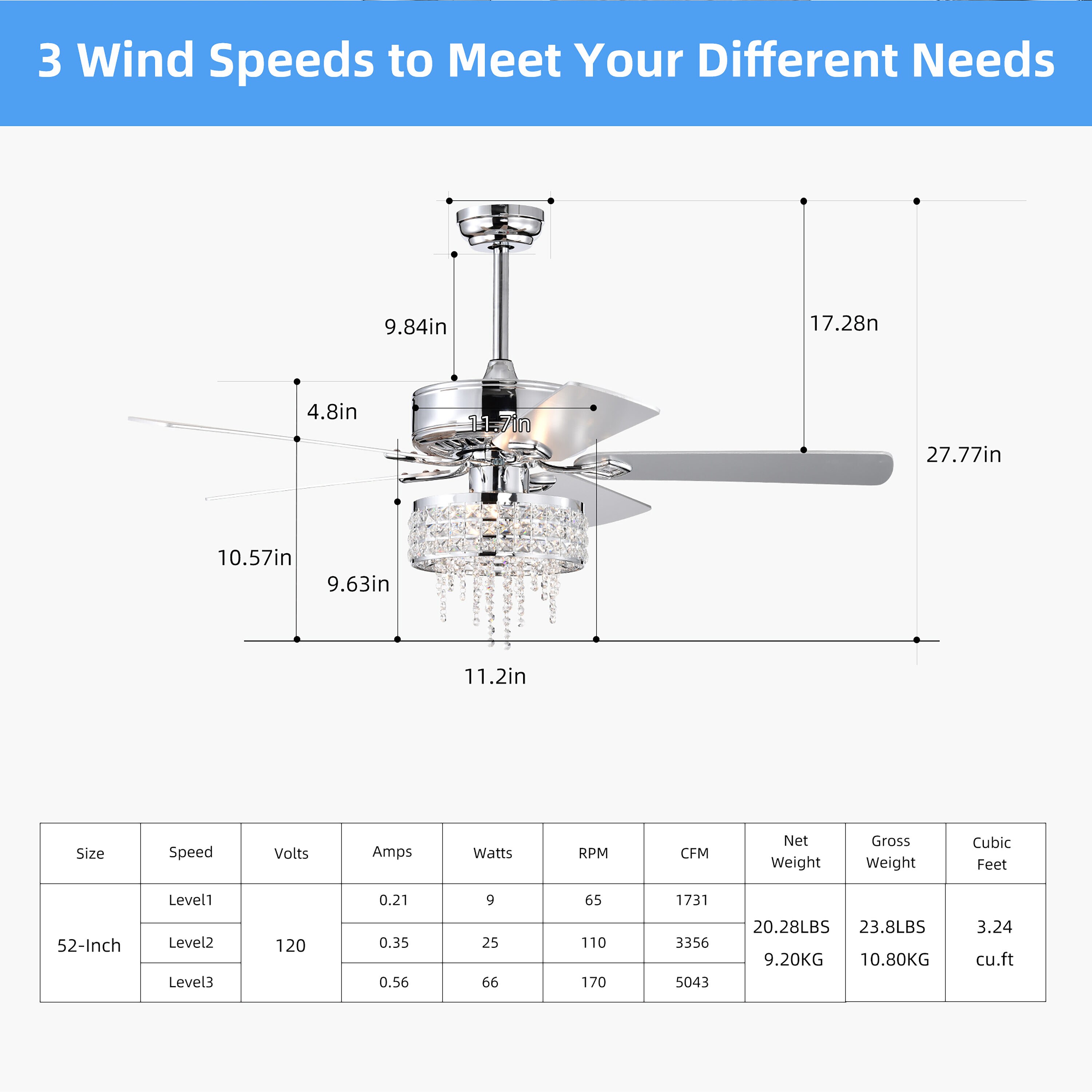 BANSA ROSE HM-SJ5204ACCR Ceiling-Fans - View #8