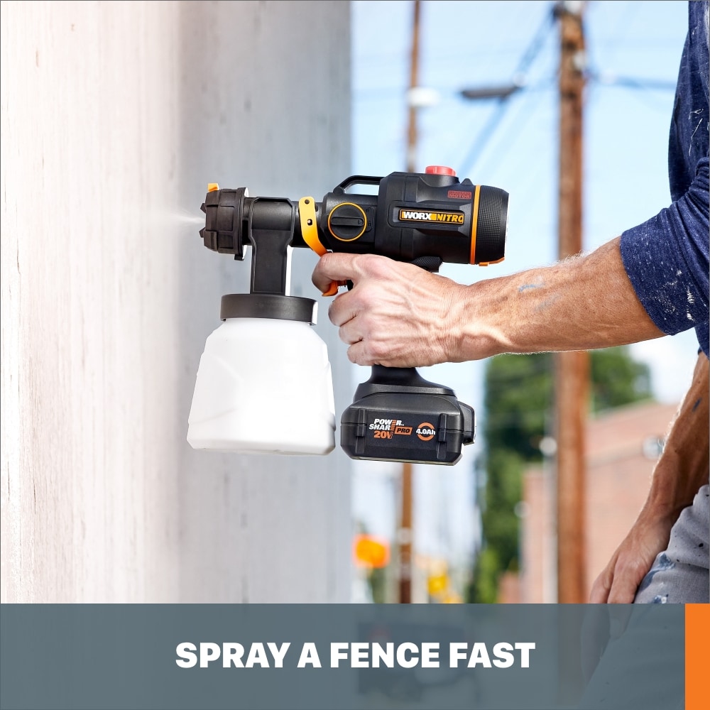 WORX Cordless Battery Handheld HVLP Paint Sprayer (Compatible with Stains)  in the HVLP Paint Sprayers department at