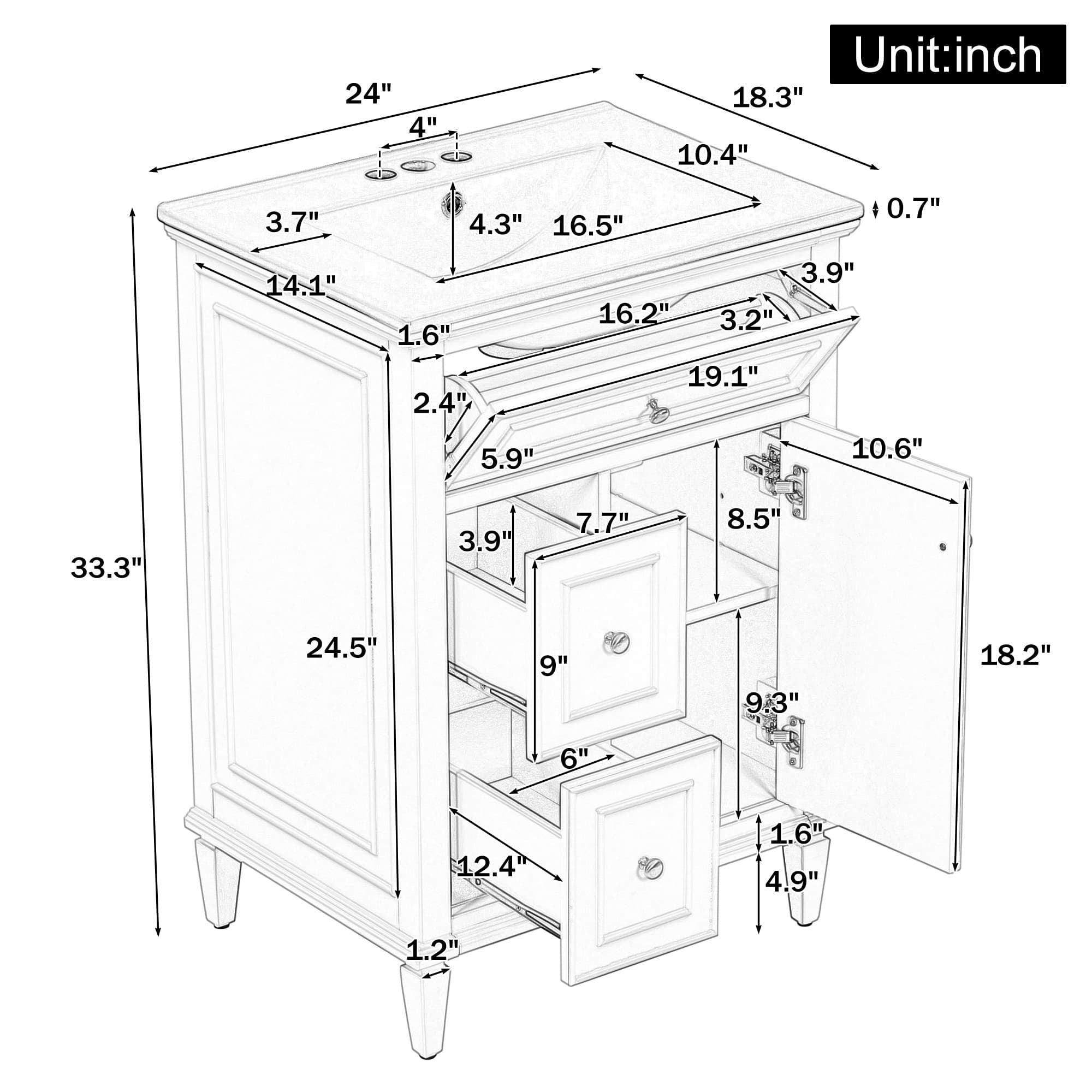 Vynxaria LEXY1202-DJYS-SZT017 Bath-Vanity-Combo - View #9
