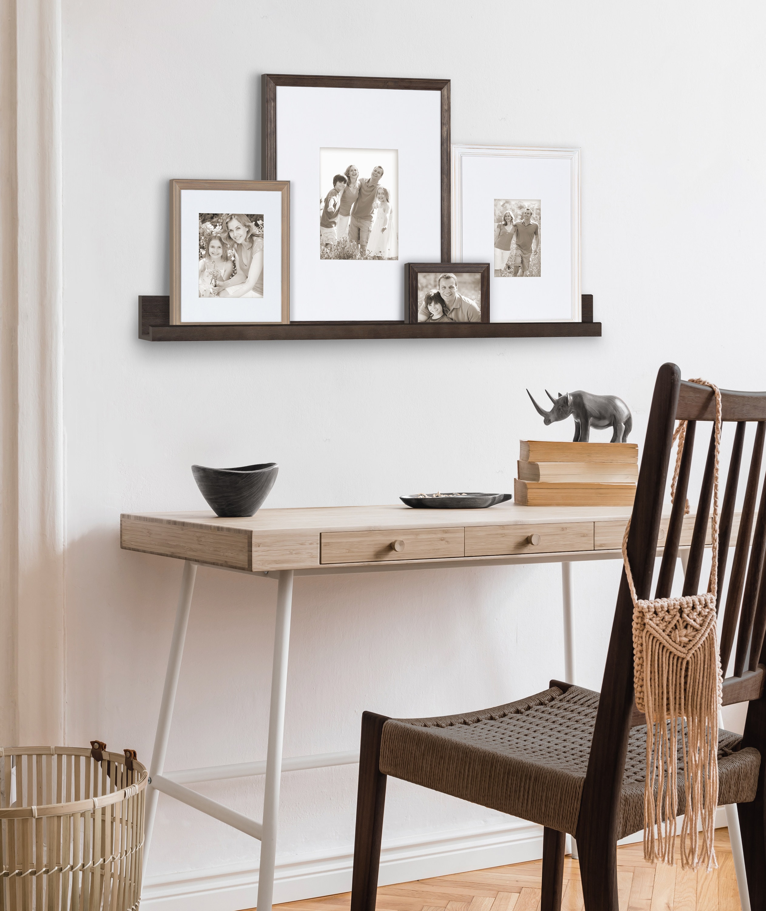 Kate and Laurel 212592 8-Inches L x 8-Inches D x 8.75-Inches H White/Gold Wood Rectangular Floating shelf
