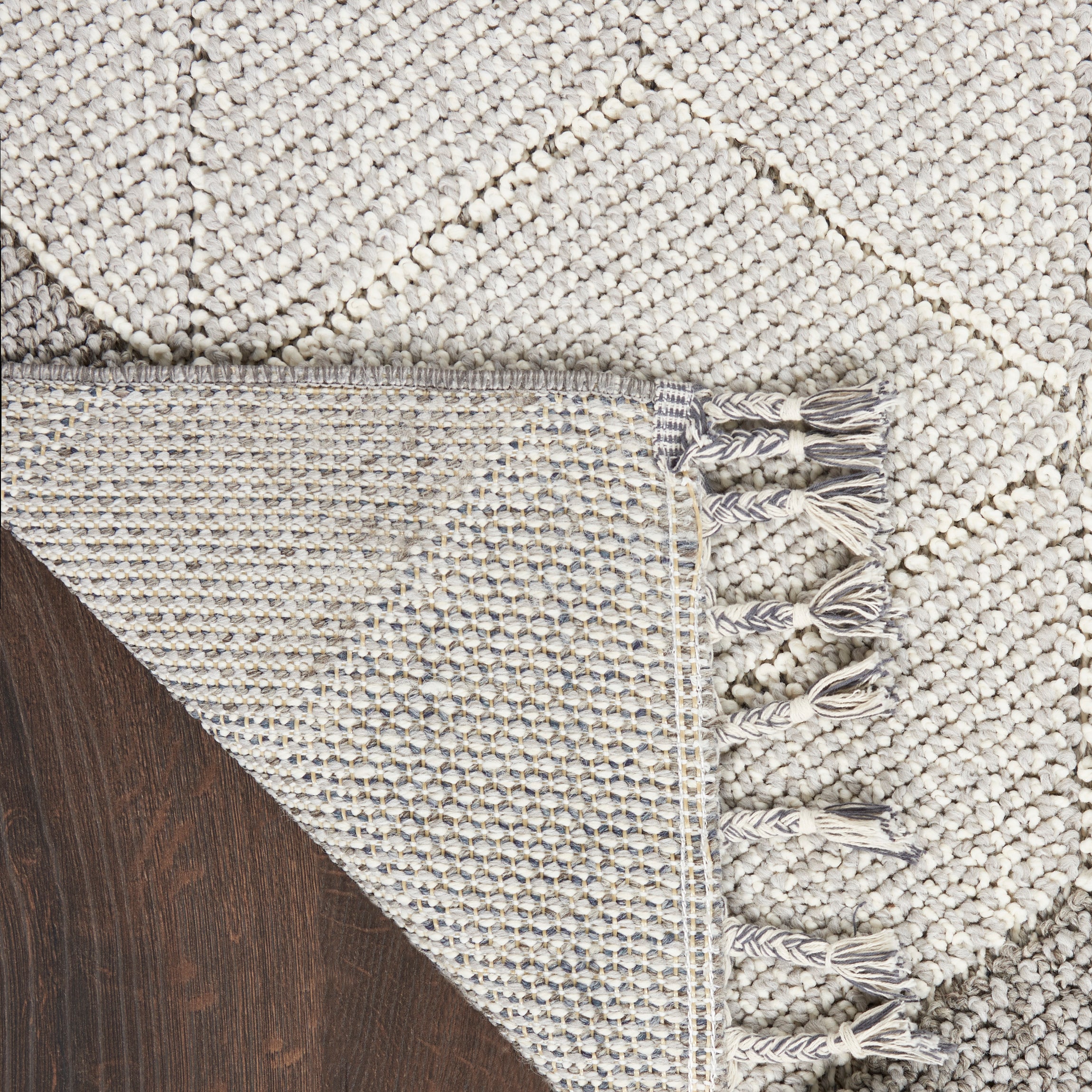 Gray Geometric Braided 4' x 6' Synthetic Rectangular Rug
