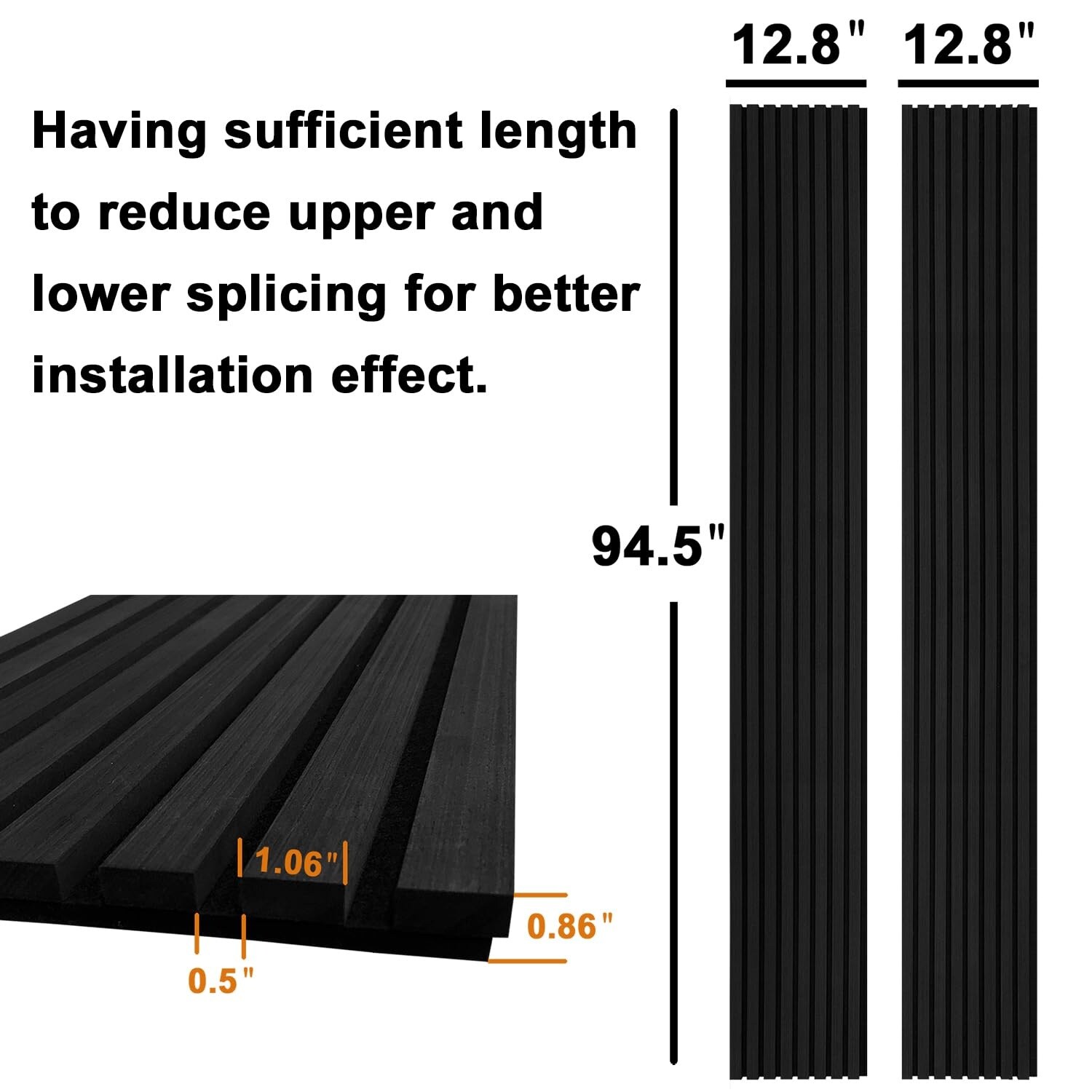 Etokfoks 3D Wood Slat Wall Panels 2 Pack 94 68x12 79 in Black Oak MDF ...