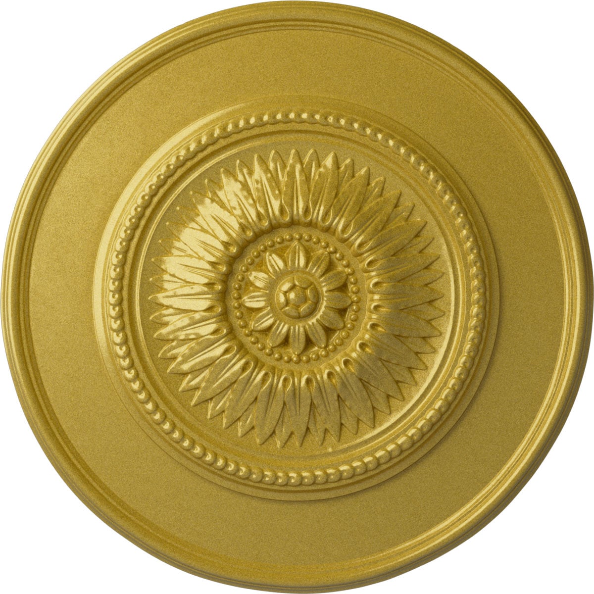 Ekena Millwork CM23FLRGS Floral 23.5-in W x 23.5-in L Painted Rich Gold Polyurethane Whole Ceiling Medallion