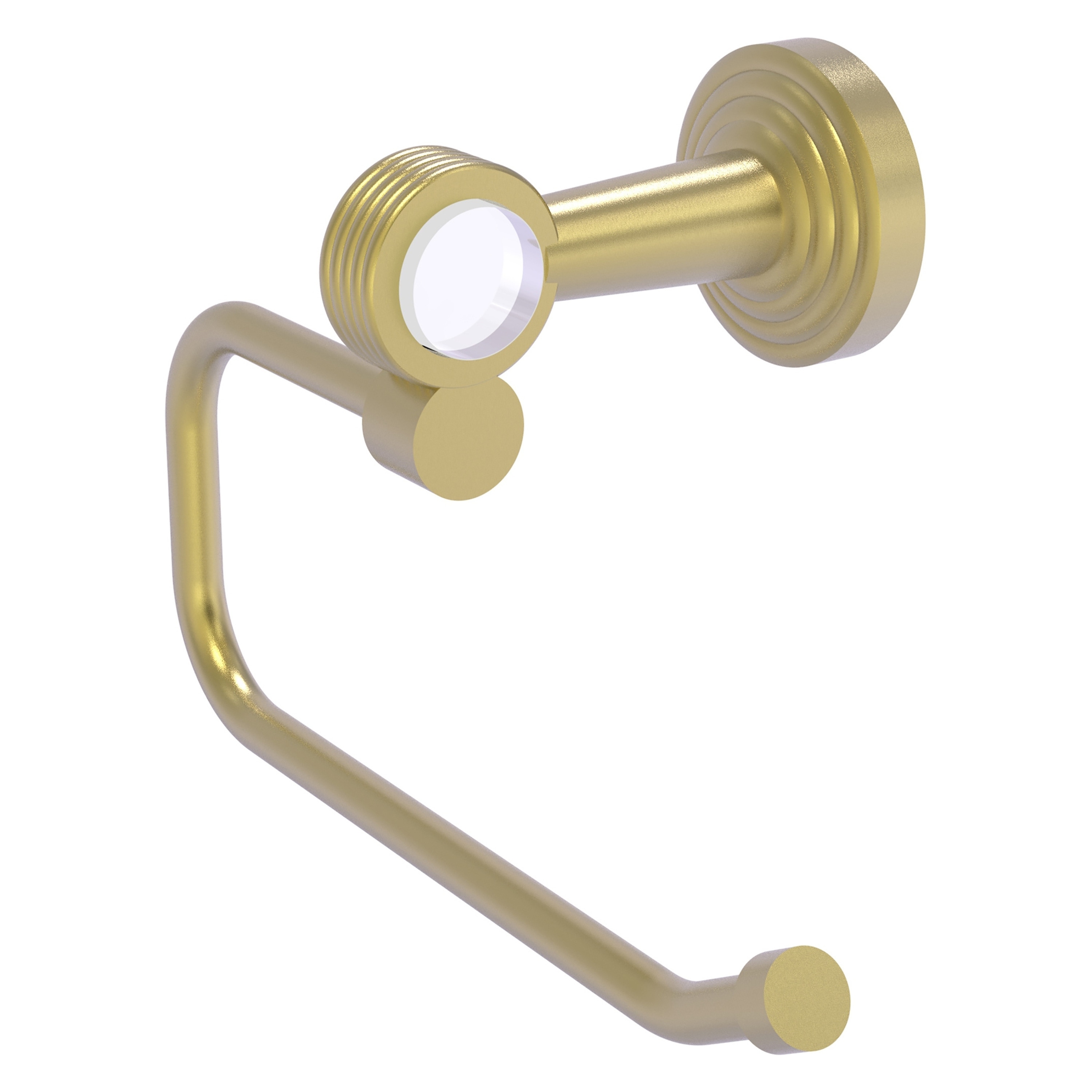 Allied Brass PB-24EG-SBR Pacific Beach Satin Brass Wall mount Single post Toilet Paper Holder 1 -Rolls with Storage