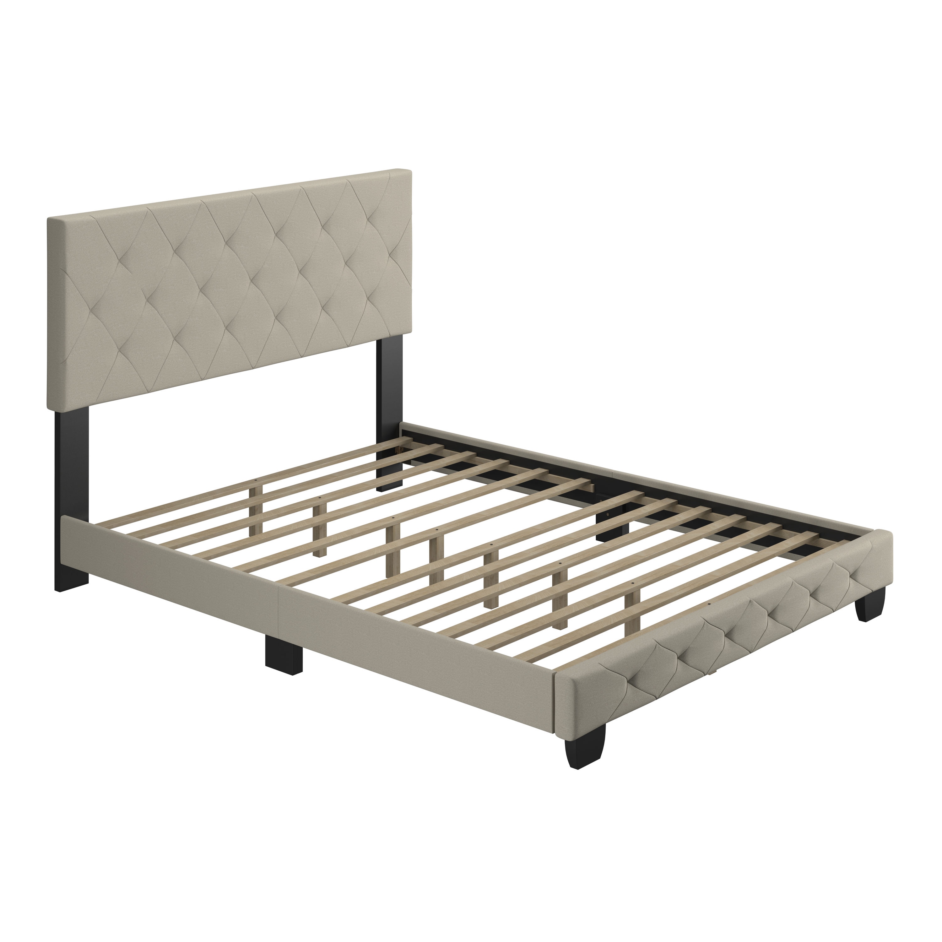 PerformaRest Charlotte Egg Shell Full Upholstered Platform Bed in the ...