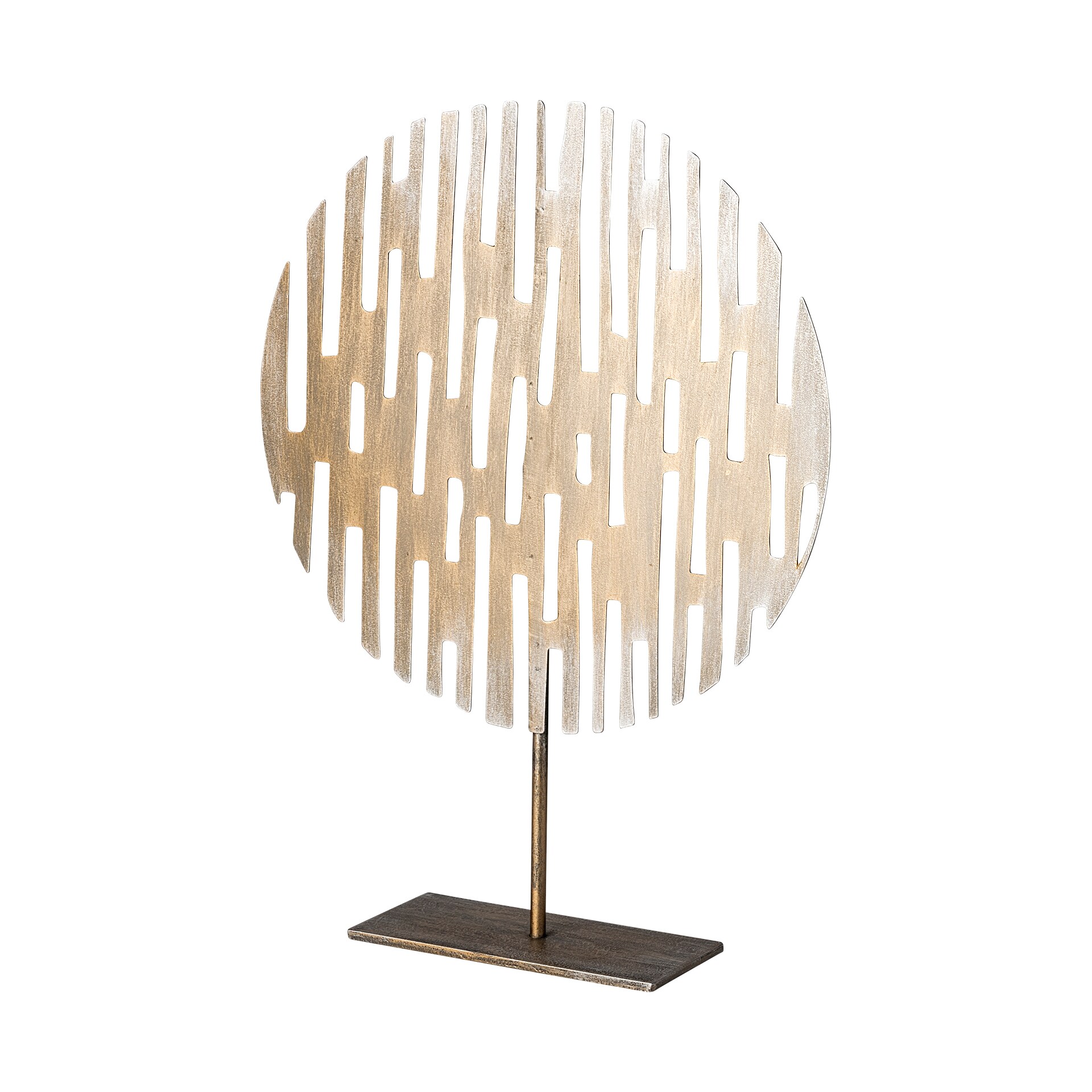 Mercana 68811 16.9291-in Gold Metal Circular Decorative Object Tabletop Decoration