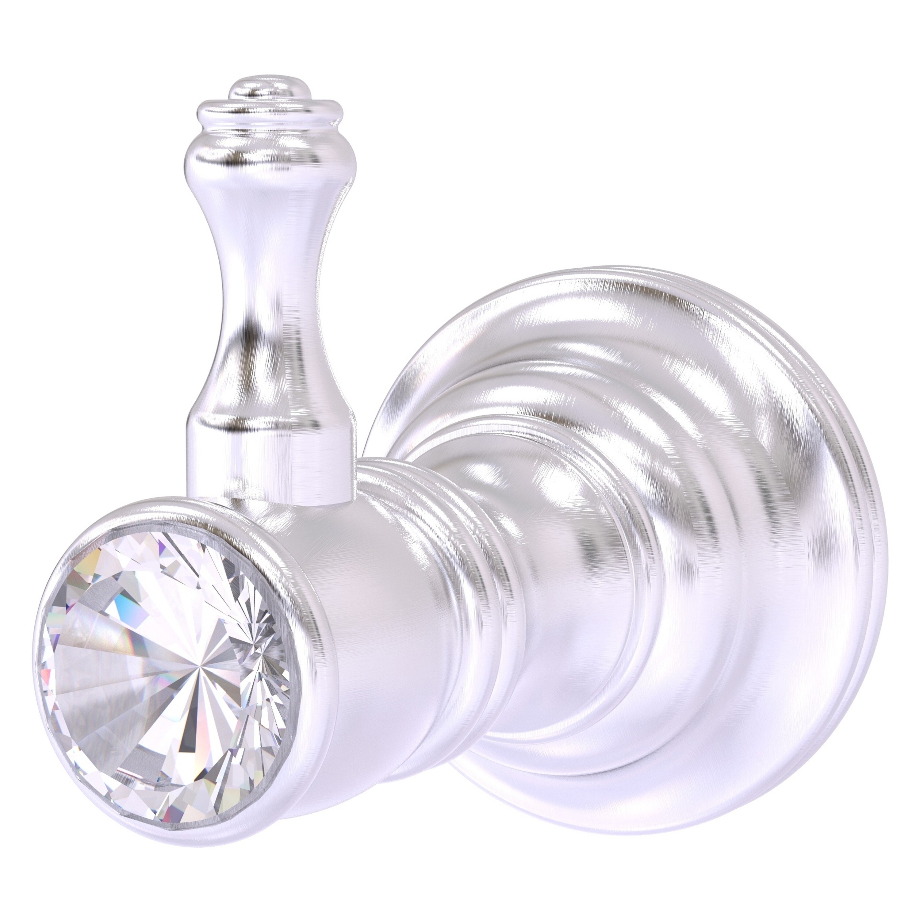 Allied Brass CC-20-SCH Carolina Crystal Satin Chrome Single -Hook Wall mount Towel Hook