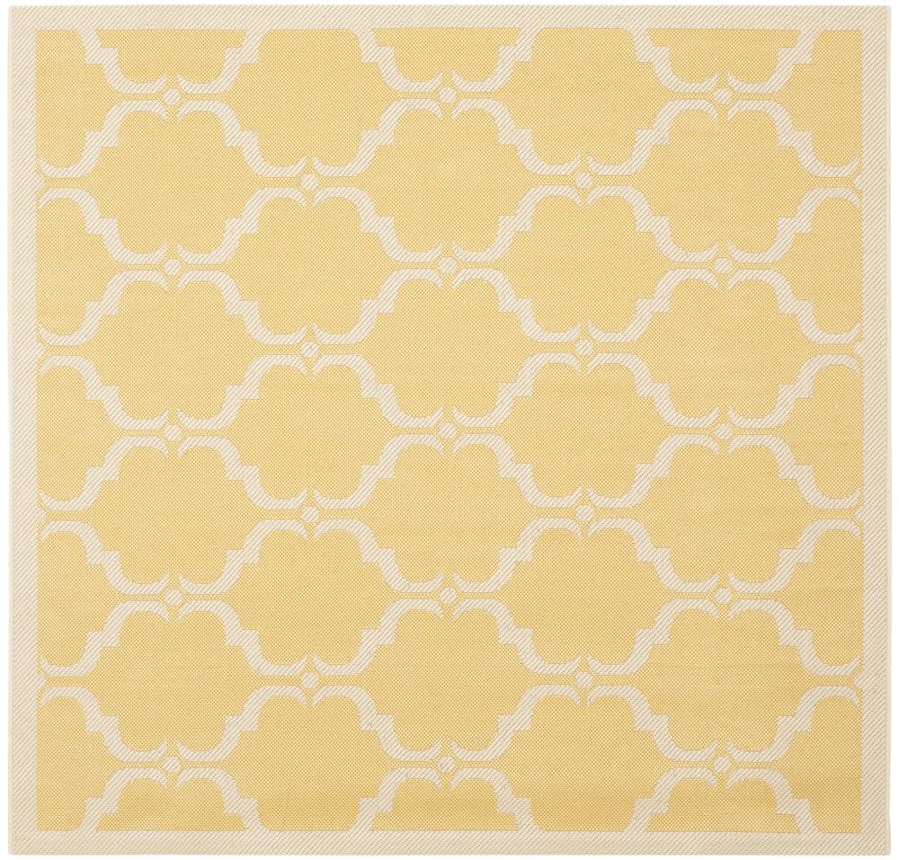 Safavieh CY6009-316-5SQ Courtyard Aldo 5 x 5 (ft) Loomed Polypropylene Yellow/Beige Square Indoor/Outdoor Trellis Area rug