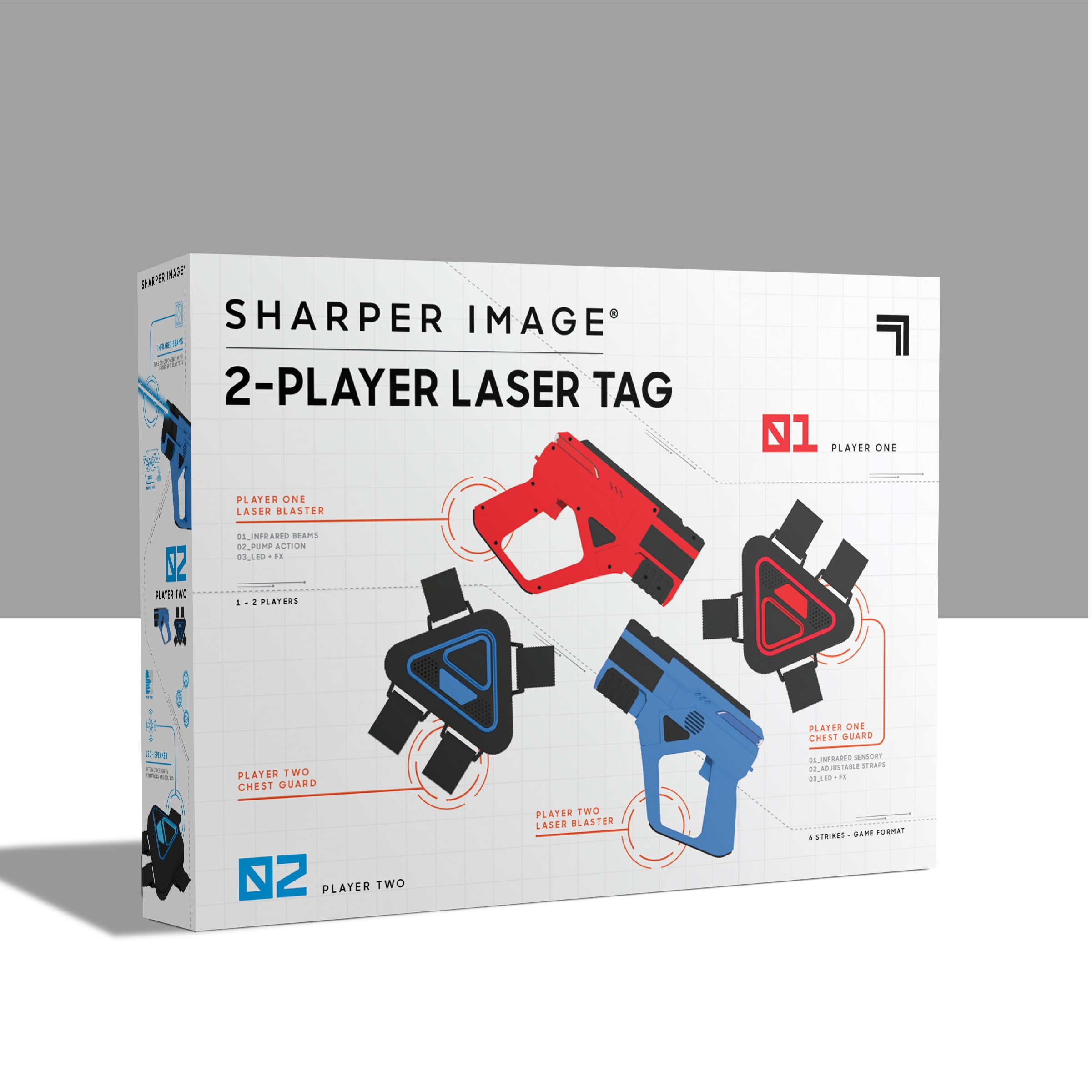 Sharper Image Two Player Laser Tag Game Set - Lights, Sounds, and