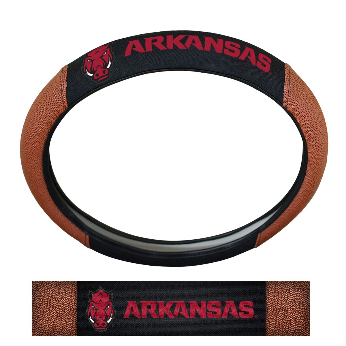 FANMATS NCAA University of Arkansas Razorbacks Polyester Steering Wheel Cover 