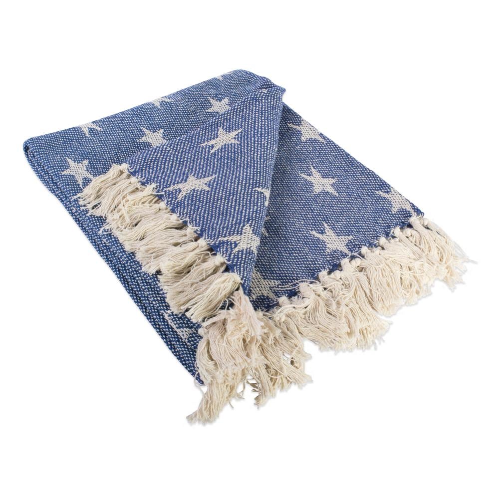DII CAMZ36687 Nautical Blue 50-in x 60-in Cotton Throw